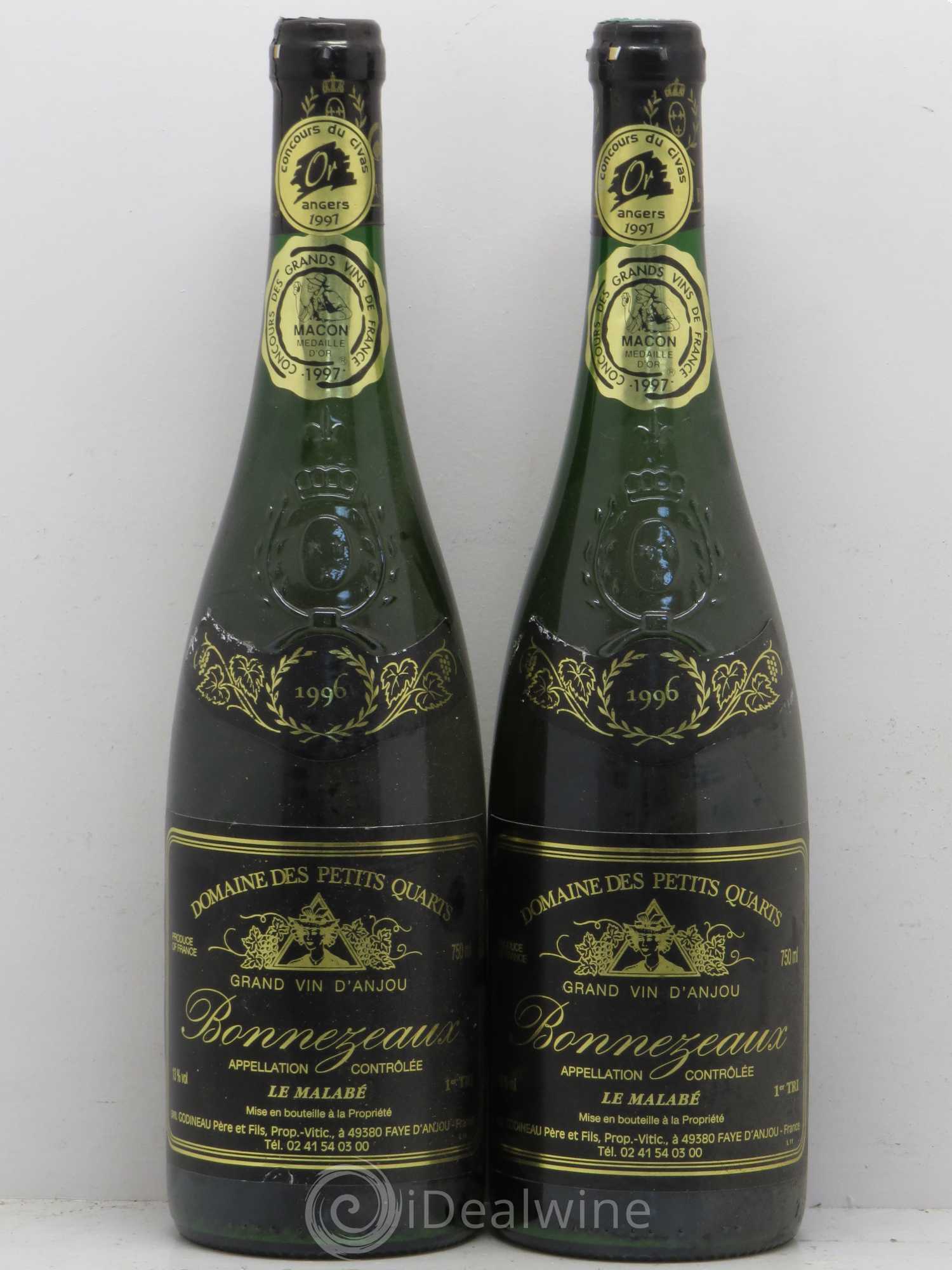 Bonnezeaux Domaine Des Petits Quarts Le Malabé 1996 - Lotto di 2 bottiglie - 0