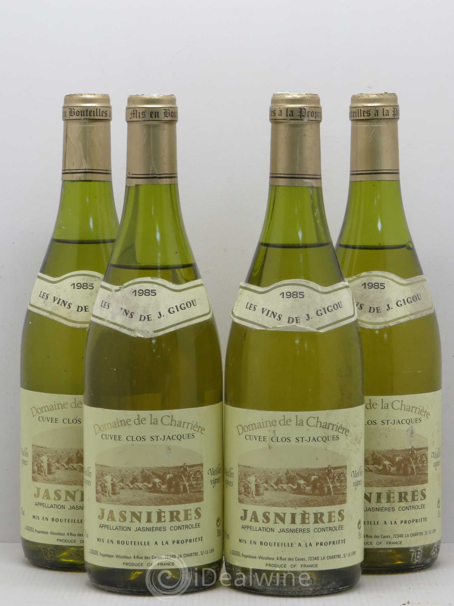 Jasnières Cuvee Clos St Jacques Vieilles Vignes J. Gigou 1985 - Posten von 4 Flaschen - 0