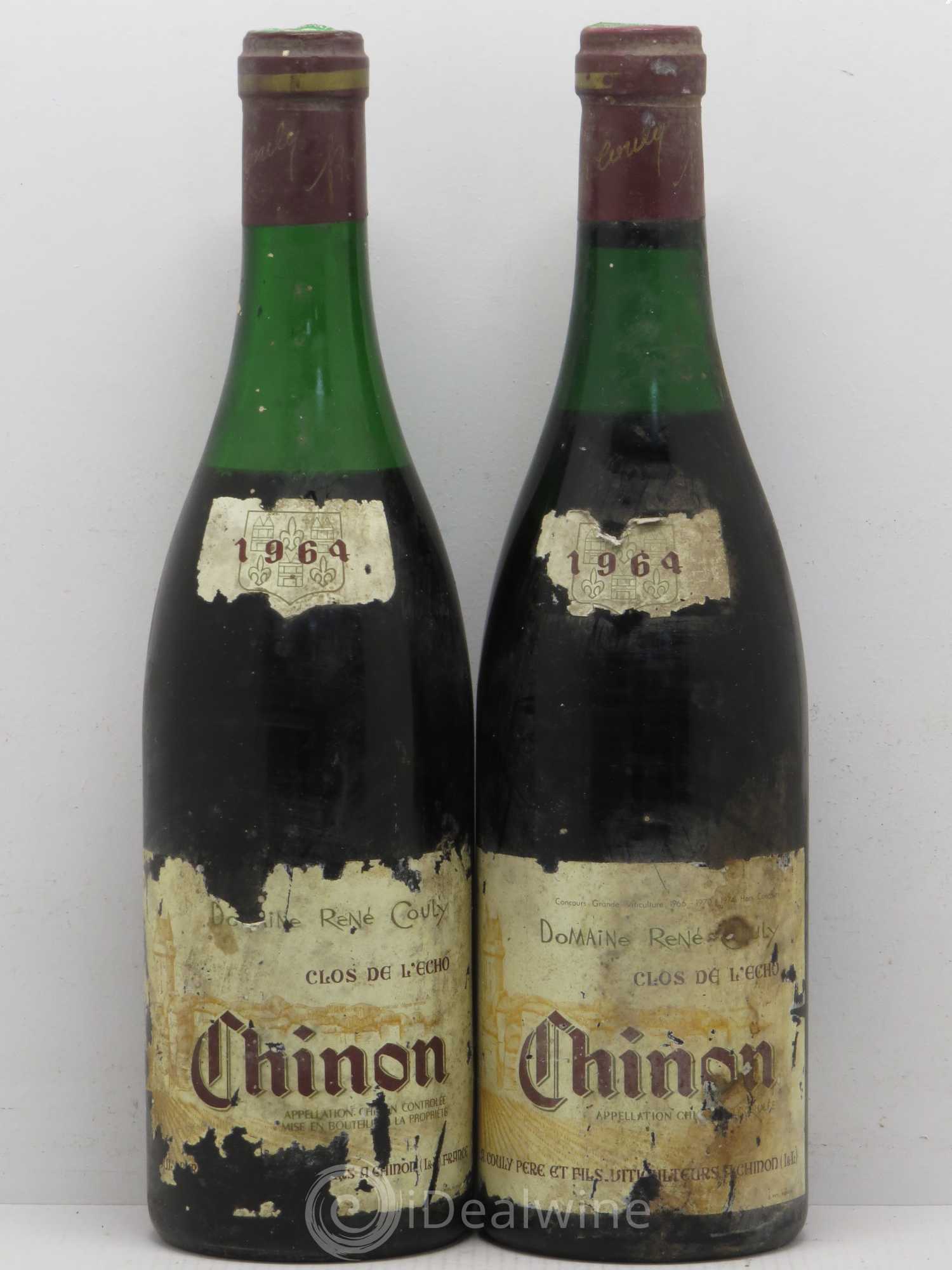 Chinon Clos de l'Echo Couly-Dutheil 1964 - Lot de 2 bouteilles - 0