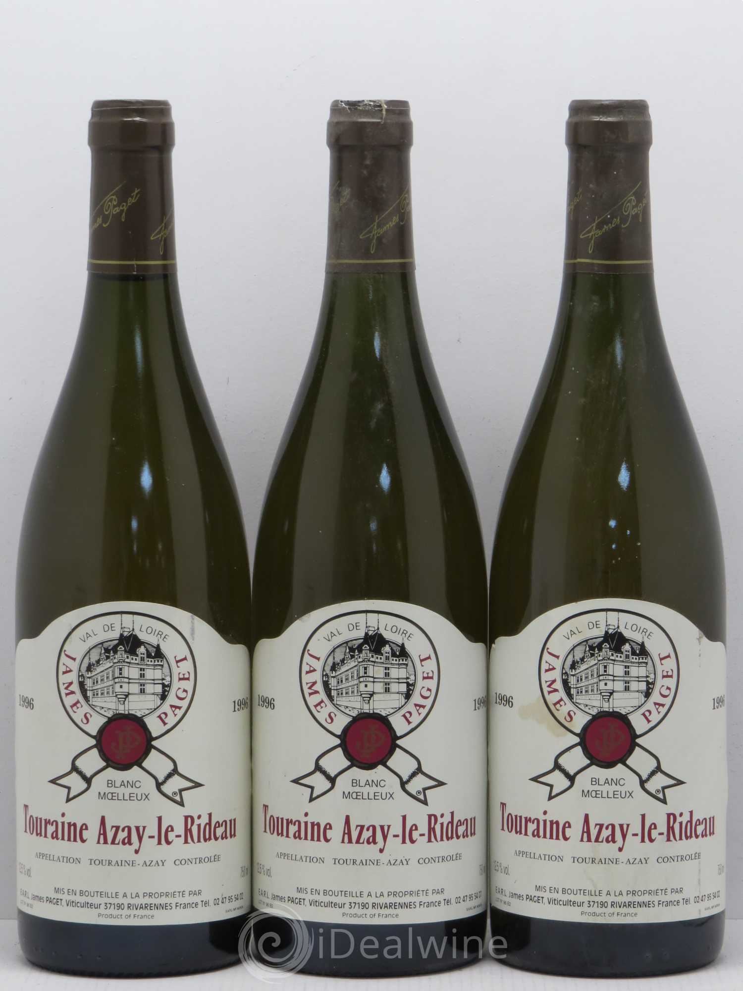 Val de Loire Touraine Azay Le Rideau J. Paget Moelleux 1996 - Posten von 3 Flaschen - 0