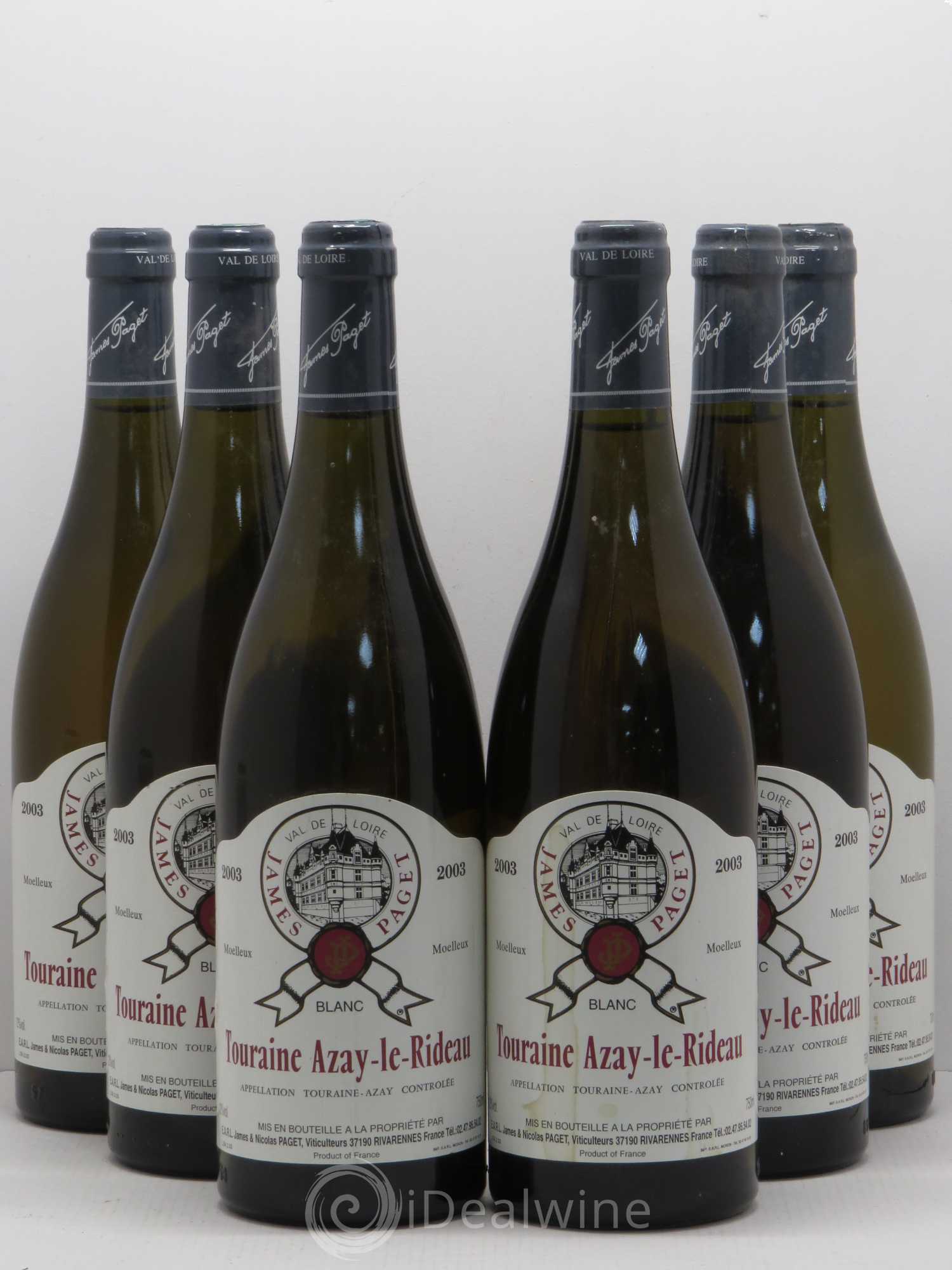 Val de Loire Touraine Azay Le Rideau James Paget Moelleux 2003 - Posten von 6 Flaschen - 0