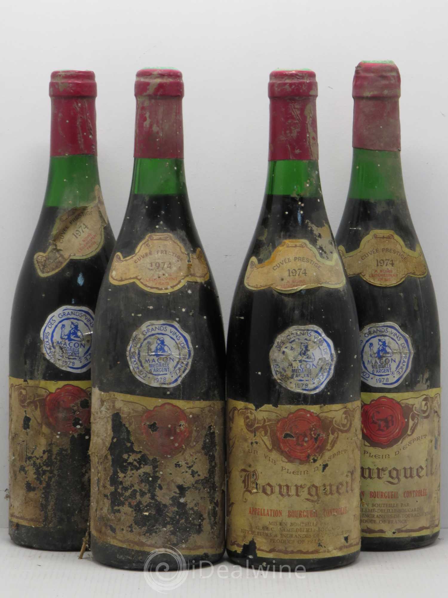 Bourgueil Lame Delille Boucard (sans prix de réserve) 1974 - Posten von 4 Flaschen - 0