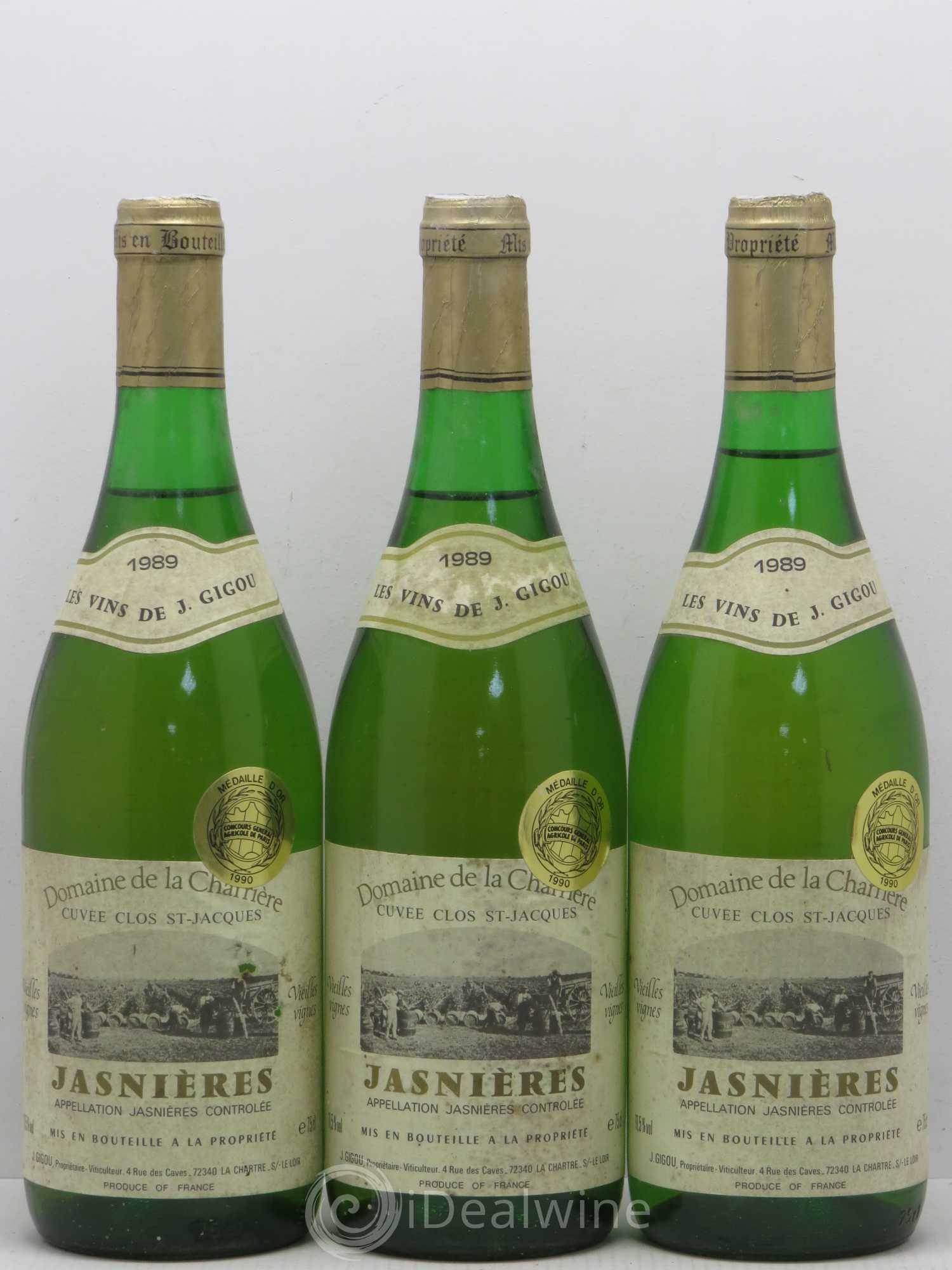 Jasnières Cuvee Clos St Jacques Vieilles Vignes J. Gigou 1989 - Posten von 6 Flaschen - 2