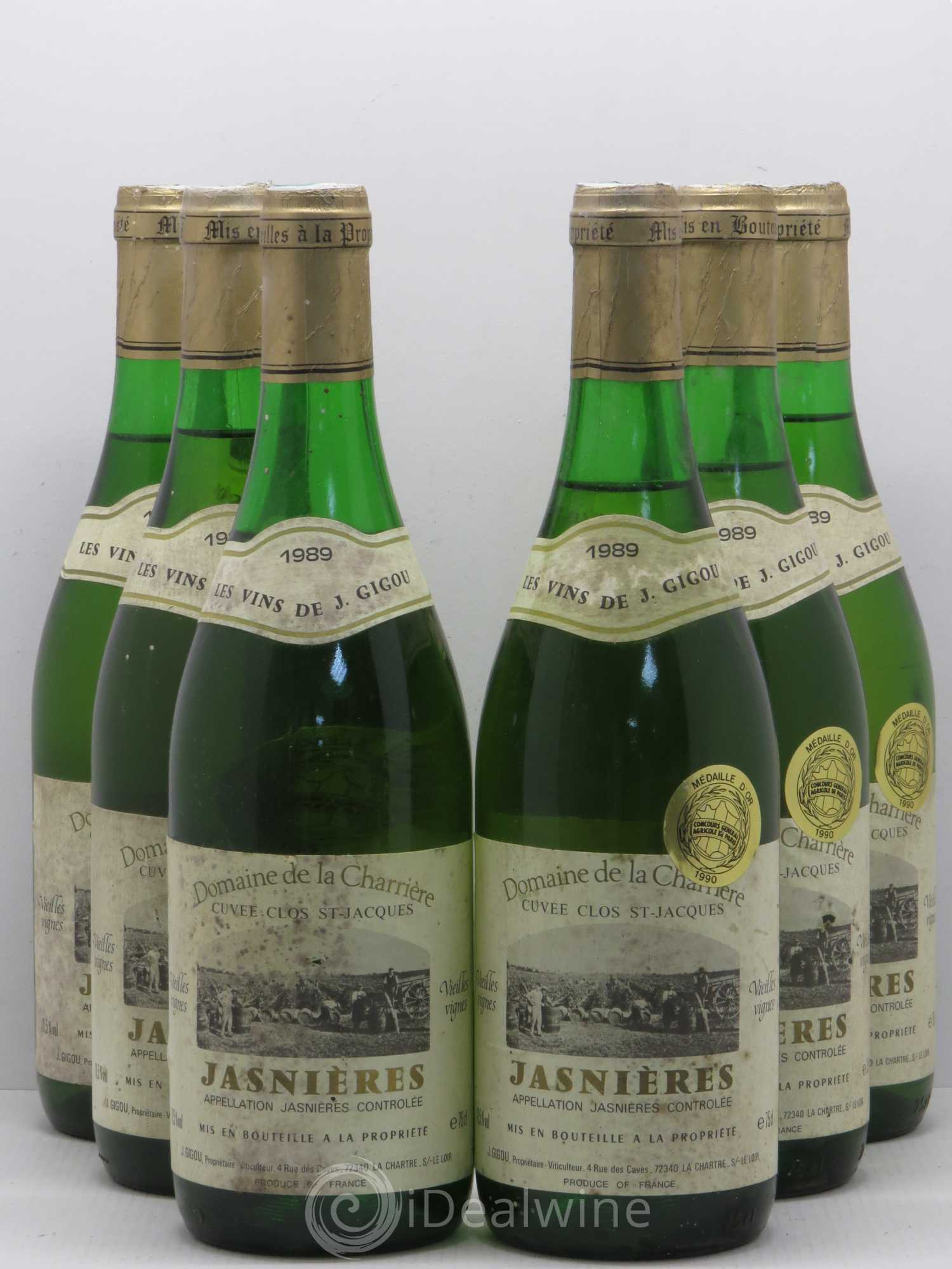 Jasnières Cuvee Clos St Jacques Vieilles Vignes J. Gigou 1989 - Posten von 6 Flaschen - 0
