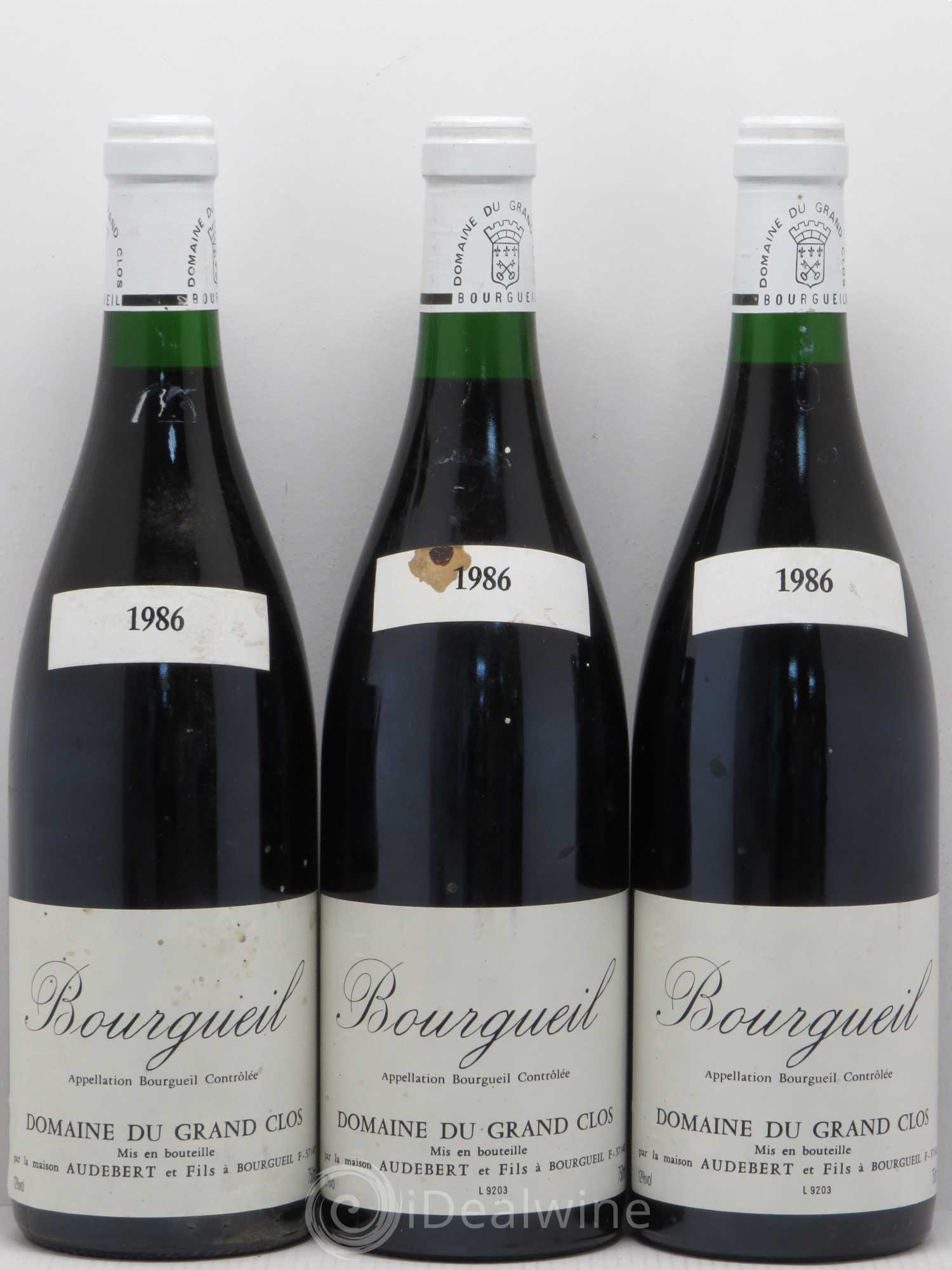 Bourgueil Domaine Du Grands Clos 1986 - Posten von 6 Flaschen - 2