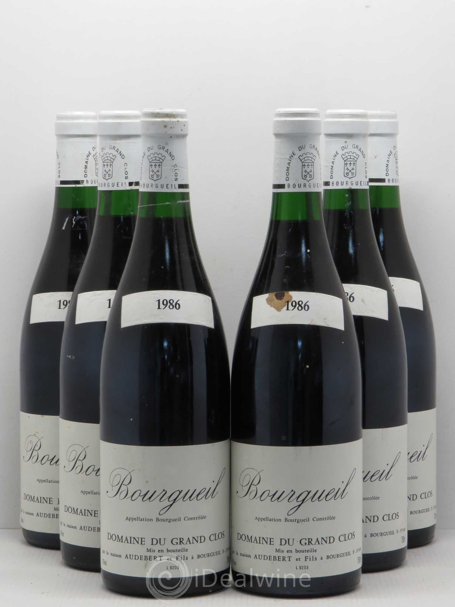 Bourgueil Domaine Du Grands Clos 1986 - Posten von 6 Flaschen - 0