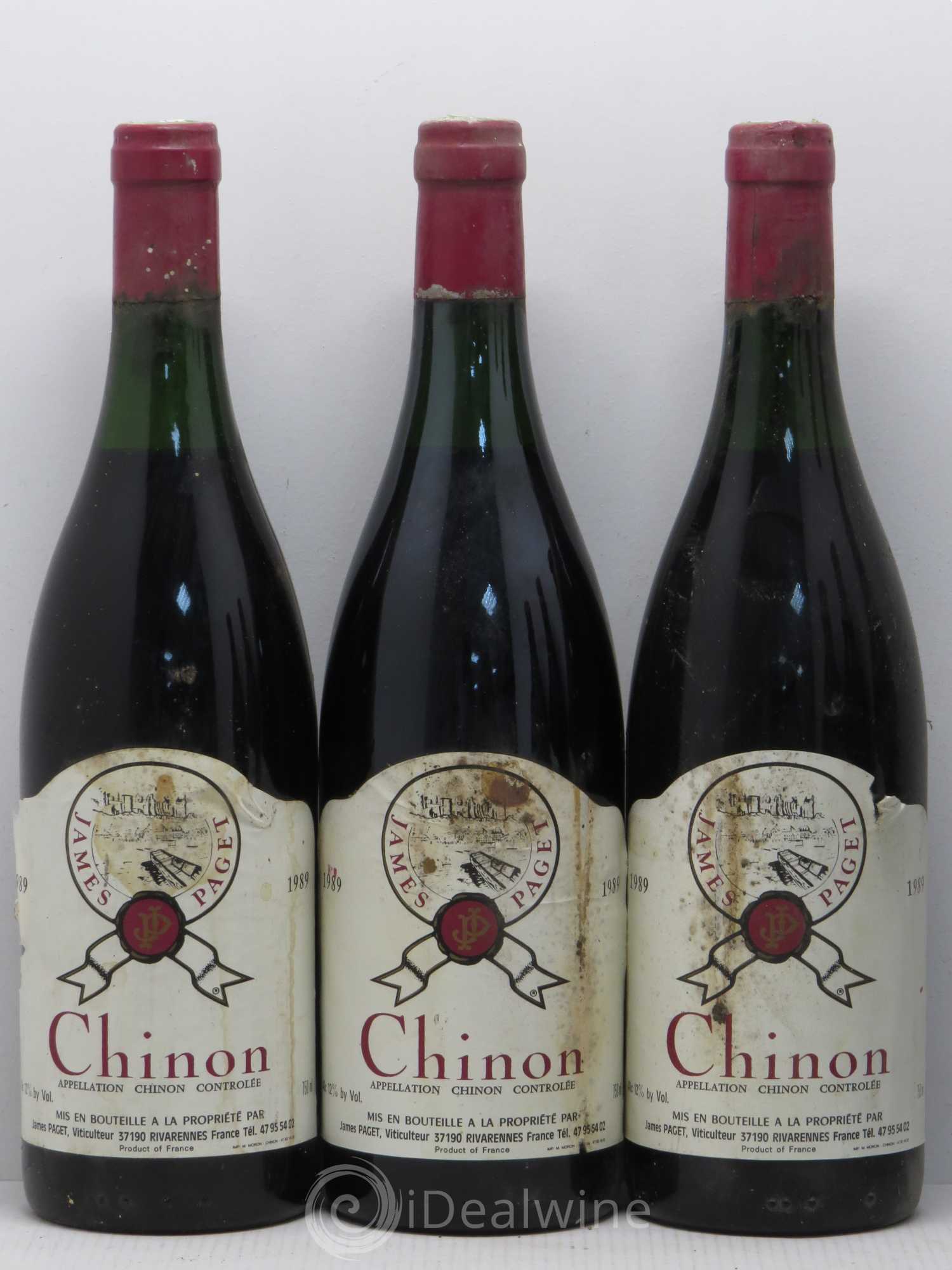 Chinon James Paget 1989 - Lot de 6 bouteilles - 1