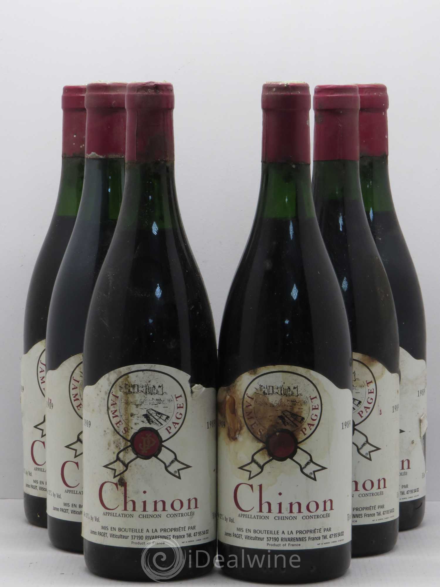 Chinon James Paget 1989 - Lot de 6 bouteilles - 0