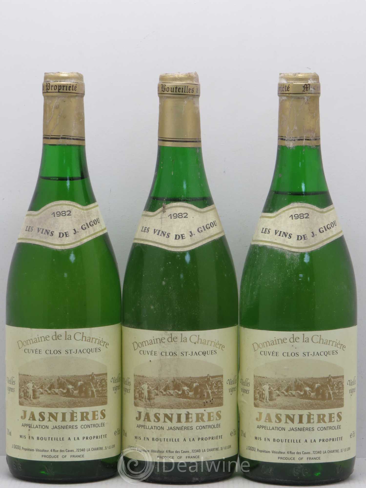 Jasnières J. Gigou (sans prix de réserve) 1982 - Posten von 3 Flaschen - 0