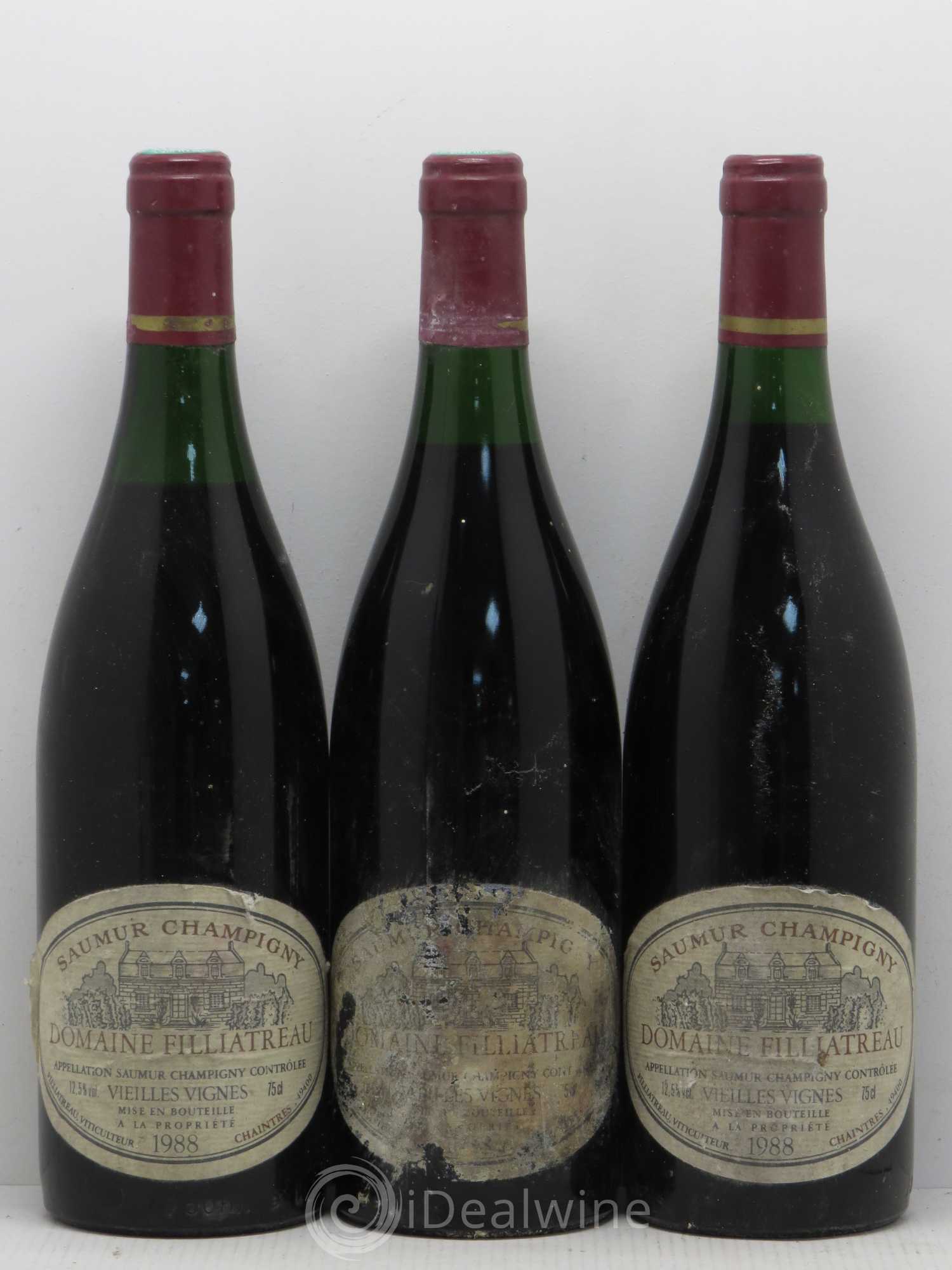 Saumur-Champigny Vieilles Vignes Domaine Filliatreau 1988 - Posten von 3 Flaschen - 0