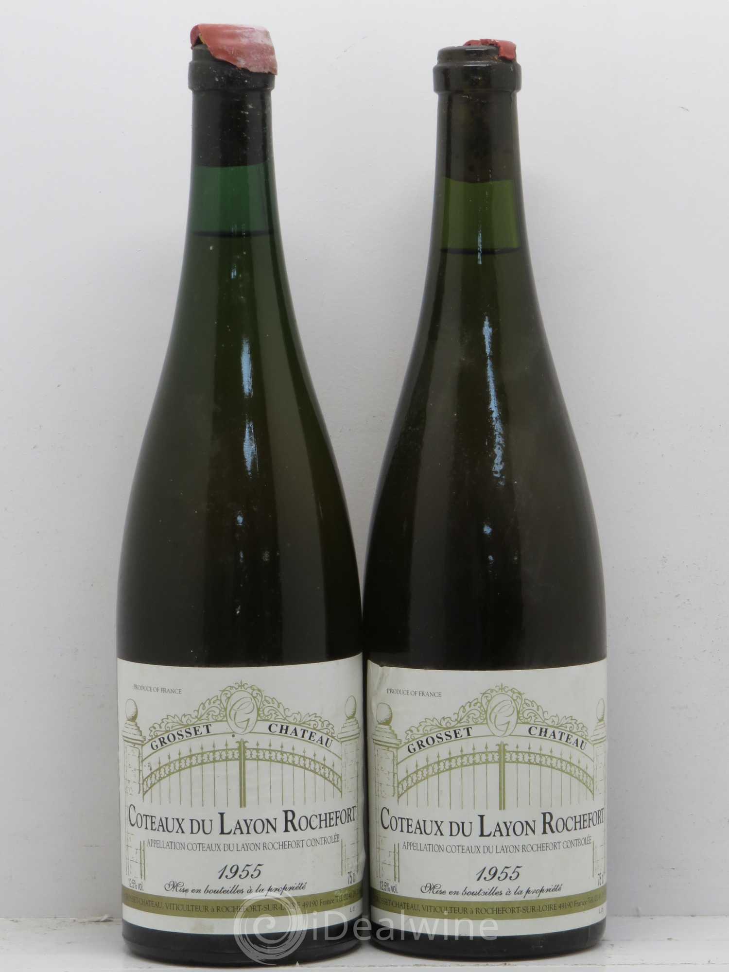 Coteaux du Layon Rochefort Château Grosset (sans prix de réserve) 1955 - Lotto di 2 bottiglie - 0