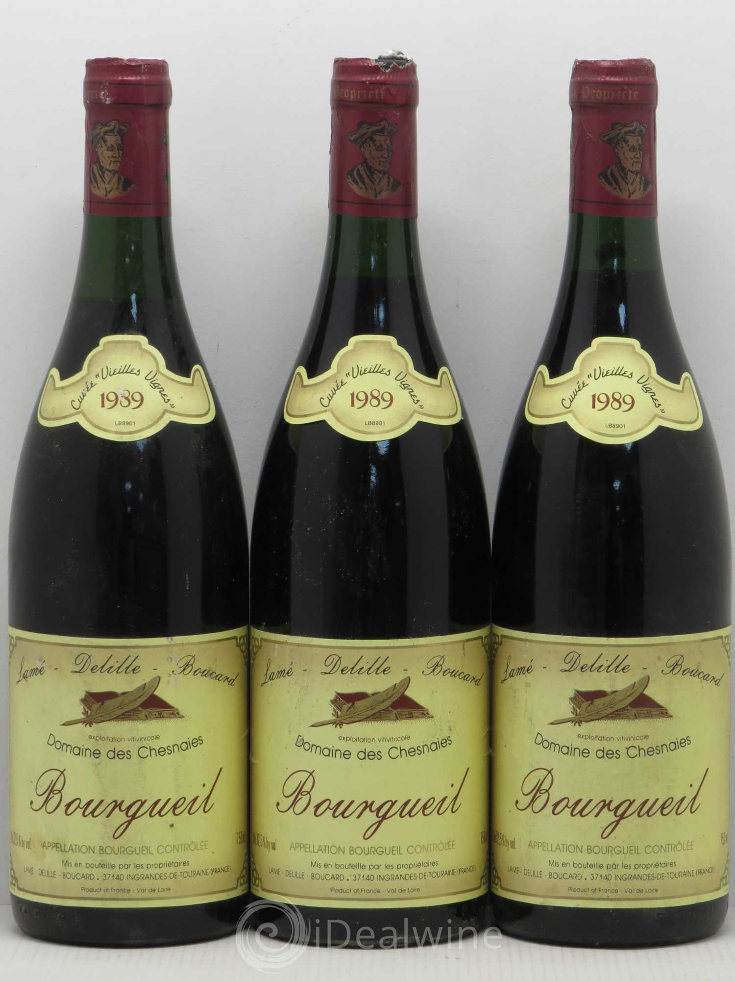 Bourgueil Cuvée Vieilles Vignes Domaine Des Chesnais Lame Delille Boucard 1989 - Posten von 6 Flaschen - 2