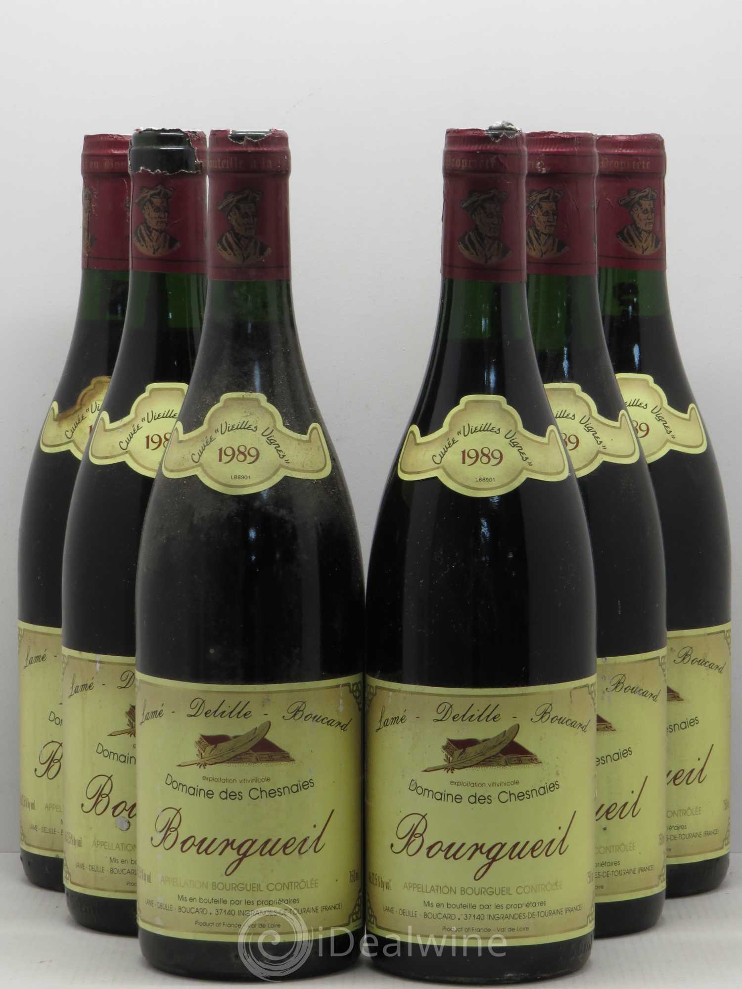 Bourgueil Cuvée Vieilles Vignes Domaine Des Chesnais Lame Delille Boucard 1989 - Posten von 6 Flaschen - 0