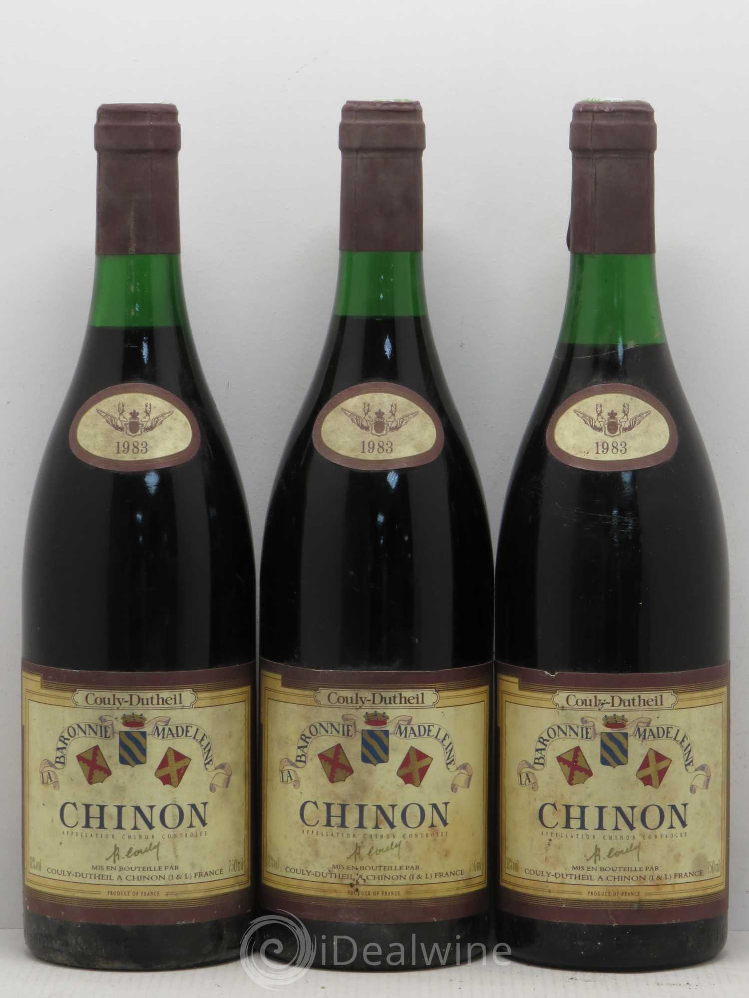 Chinon Baronnie Madeleine Couly (sans prix de réserve) 1983 - Posten von 3 Flaschen - 0