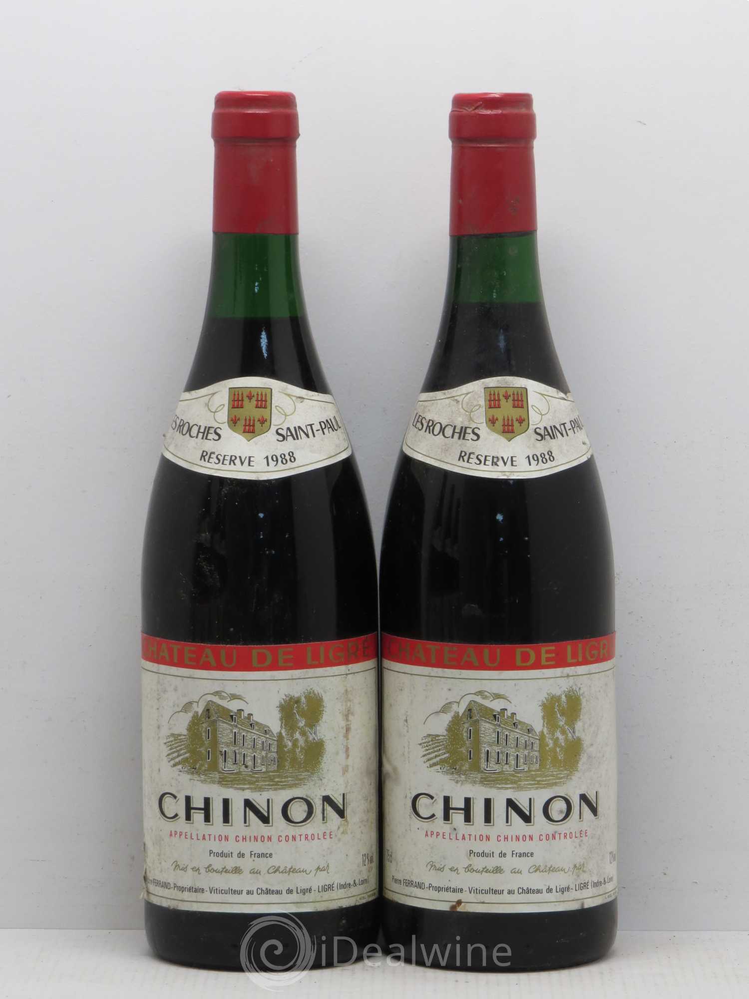 Chinon Château de Ligré Les Roches Saint Paul Reserve 1988 - Lot de 5 bouteilles - 2