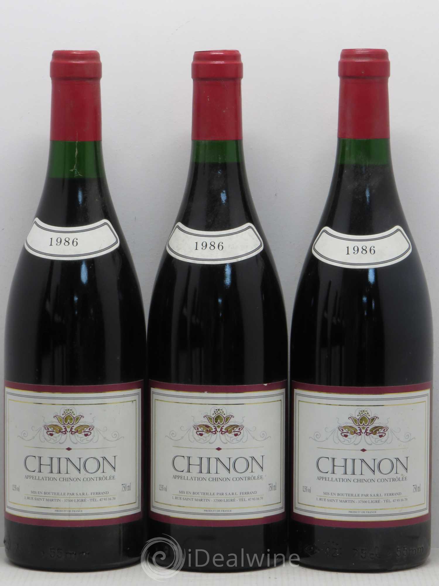 Chinon Château de Ligré 1986 - Posten von 3 Flaschen - 0