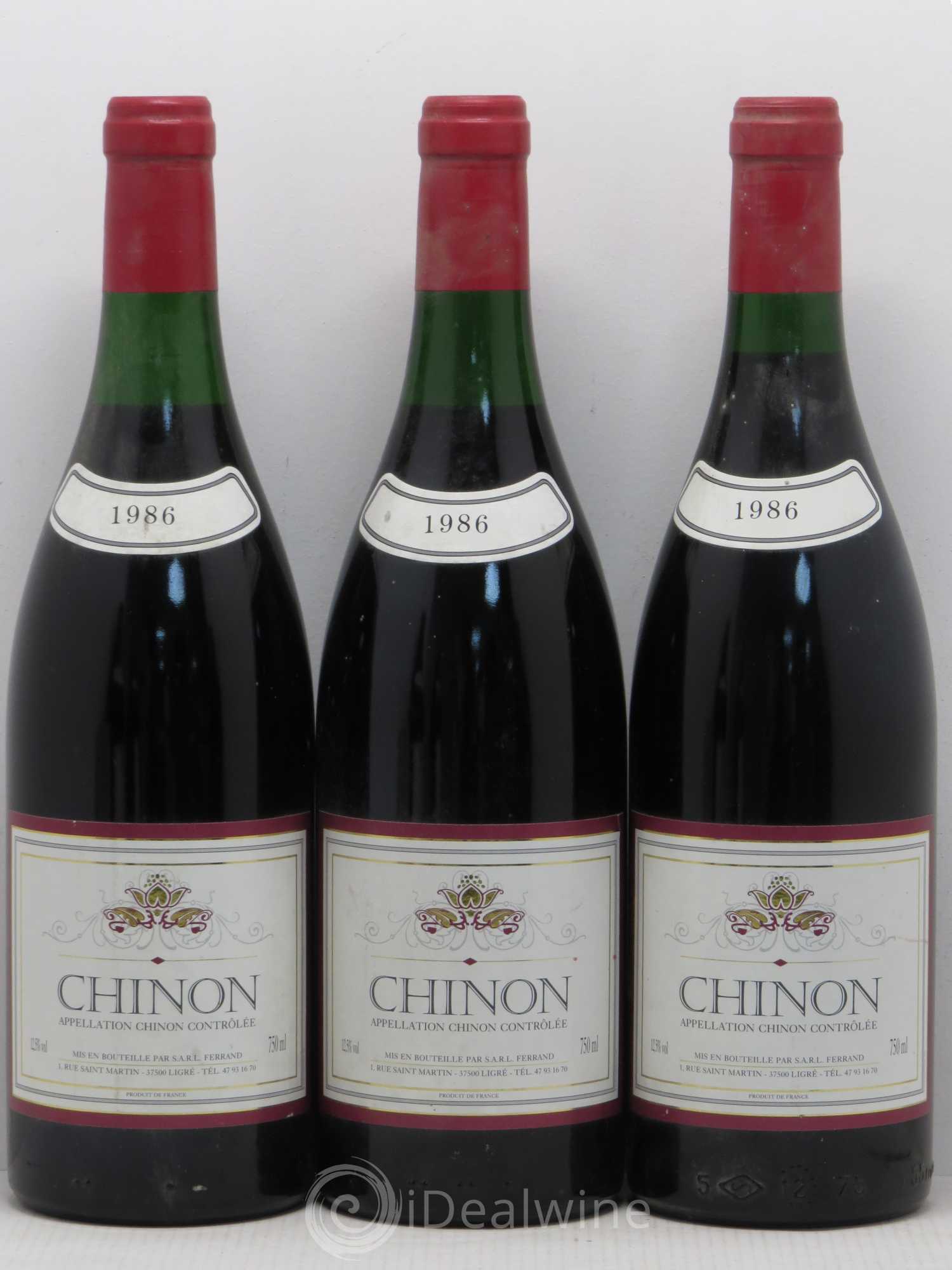 Chinon Château de Ligré 1986 - Posten von 3 Flaschen - 0