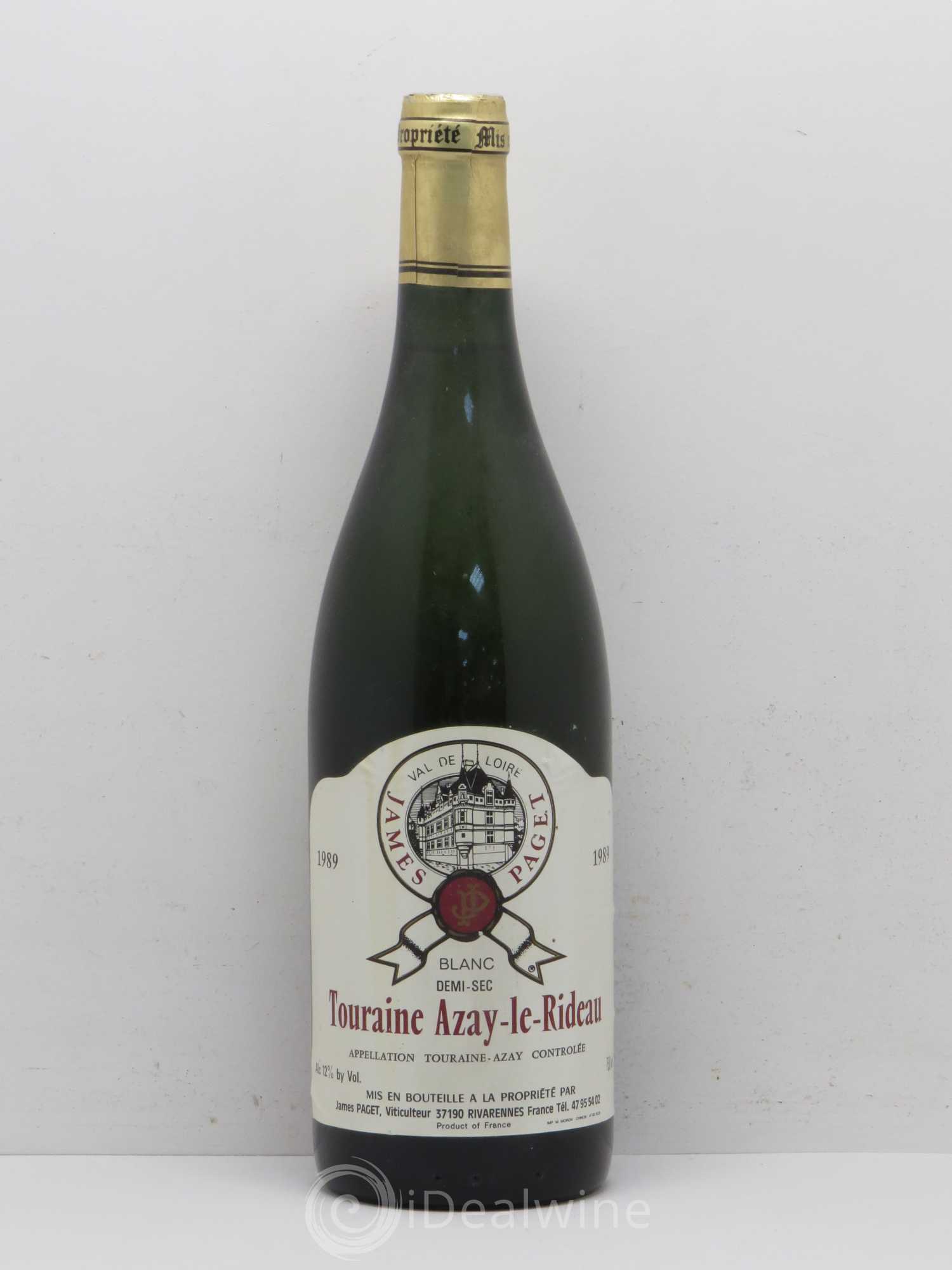 Val de Loire Touraine Azay-Le-Rideau J. Paget 1989 - Posten von 1 Flasche - 0
