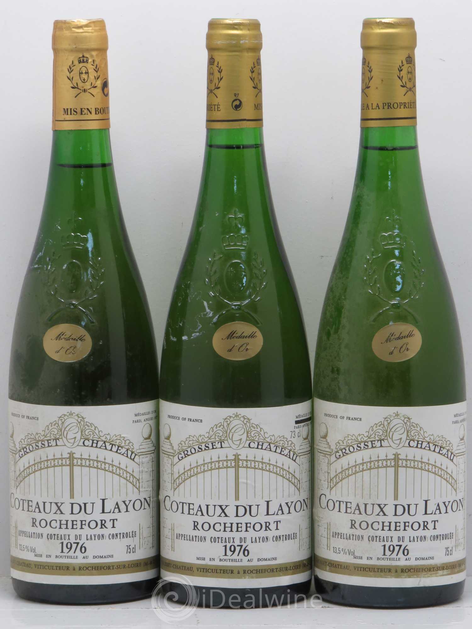 Coteaux du Layon Rochefort Château Grosset 1976 - Lotto di 3 bottiglie - 0