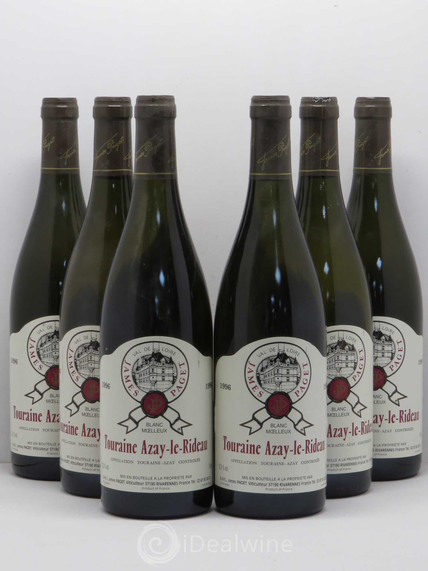 Val de Loire Touraine Azay-Le-Rideau J. Paget Moelleux (sans prix de réserve) 1996 - Posten von 6 Flaschen - 0