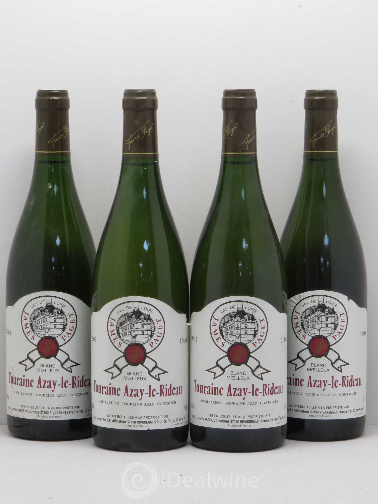 Val de Loire Touraine Azay-Le-Rideau J. Paget Moelleux 1995 - Posten von 4 Flaschen - 0