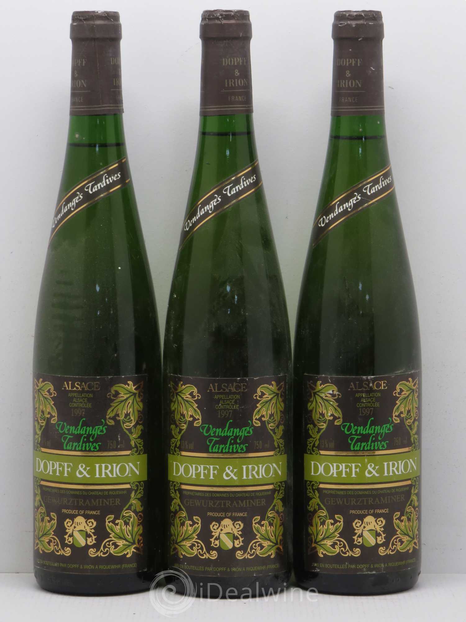 Gewurztraminer Vendanges Tardives Dopff Irion 1997 - Posten von 6 Flaschen - 2