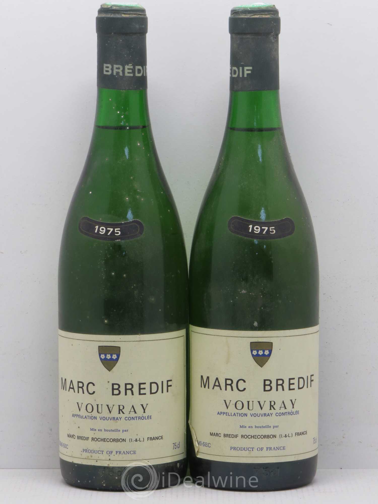 Val de Loire Vouvray Méthode Traditionnelle Marc Brédif (sans prix de réserve) 1975 - Posten von 2 Flaschen - 0