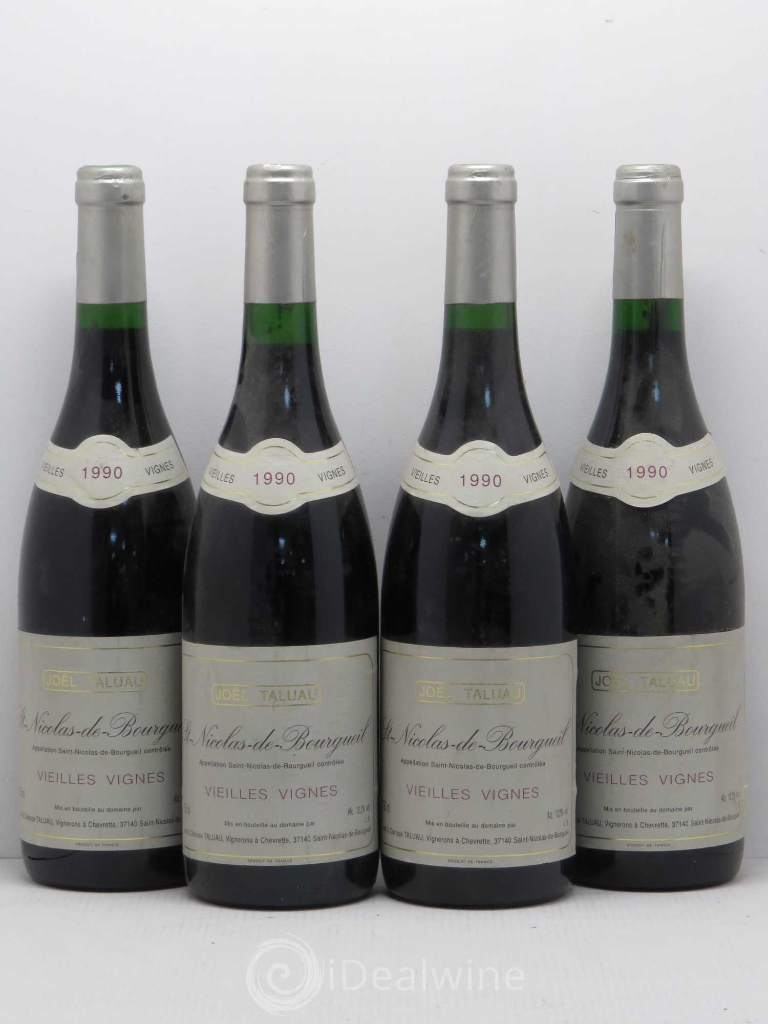 Saint-Nicolas de Bourgueil J. Taluau 1990 - Lot de 4 bouteilles - 0