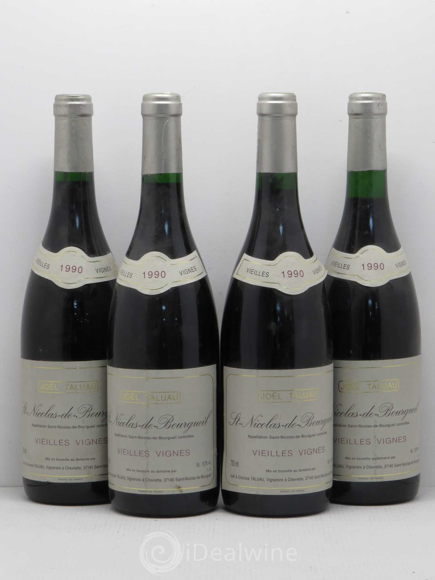 Saint-Nicolas de Bourgueil J. Taluau 1990 - Lot de 4 bouteilles - 0