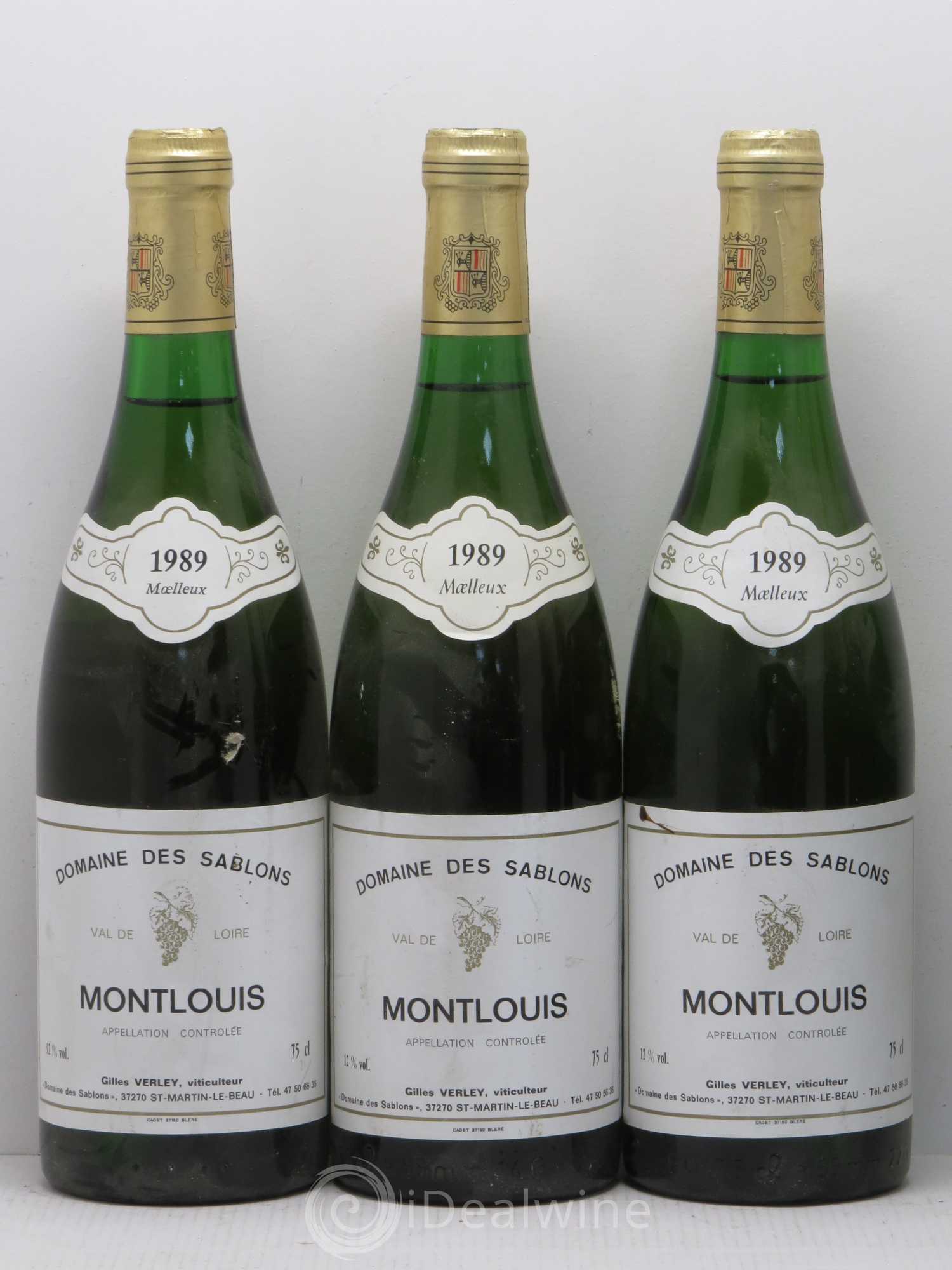 Montlouis-sur-Loire Domaine des Sablons G. Verley Moelleux 1989 - Posten von 6 Flaschen - 1