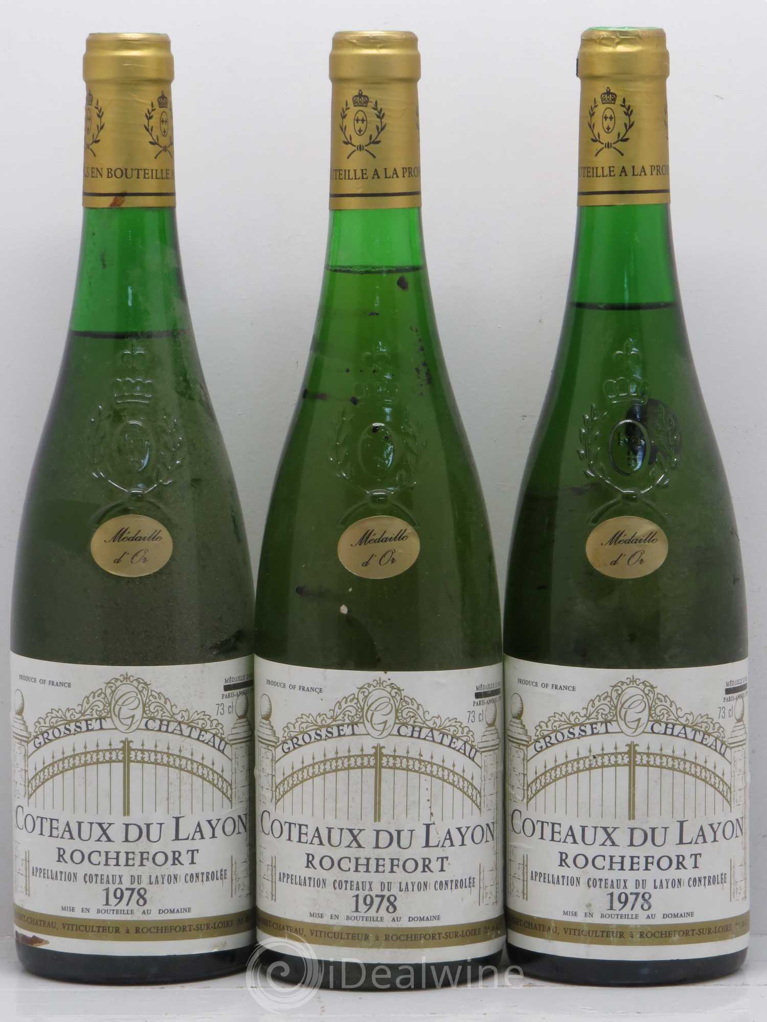 Coteaux du Layon Rochefort Château Grosset 1978 - Lotto di 3 bottiglie - 0
