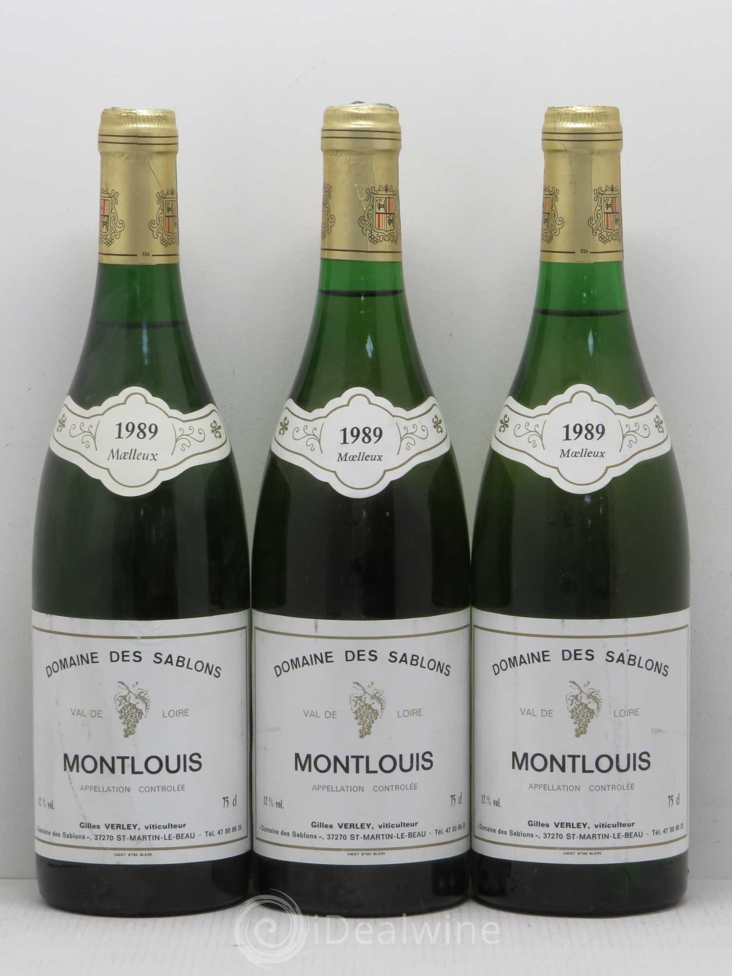 Montlouis-sur-Loire Domaine des Sablons G. Verley Moelleux 1989 - Lot de 6 bouteilles - 2