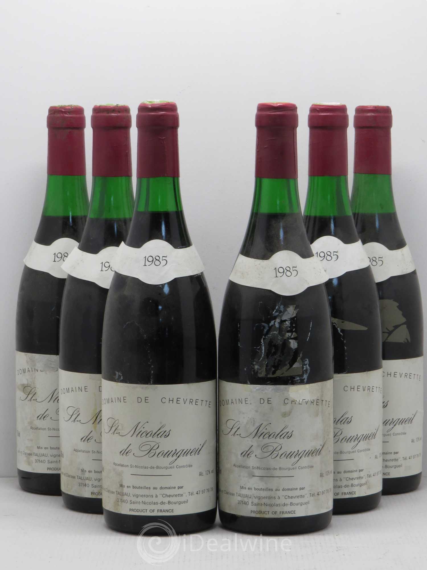 Saint-Nicolas de Bourgueil Domaine de Chevrette J. Taluau 1985 - Posten von 6 Flaschen - 0