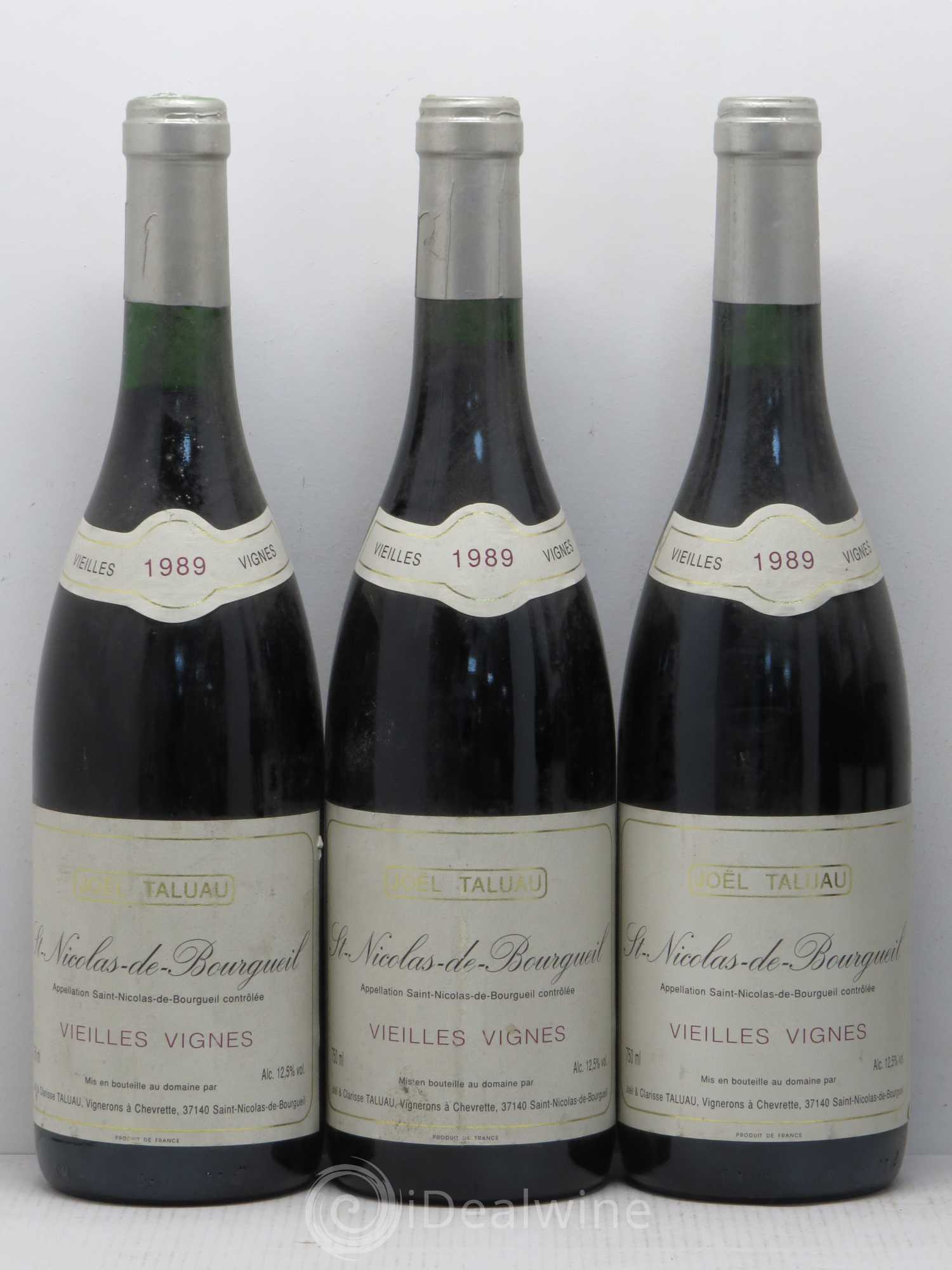 Saint-Nicolas de Bourgueil Vieilles Vignes J. Taluau 1989 - Posten von 6 Flaschen - 1