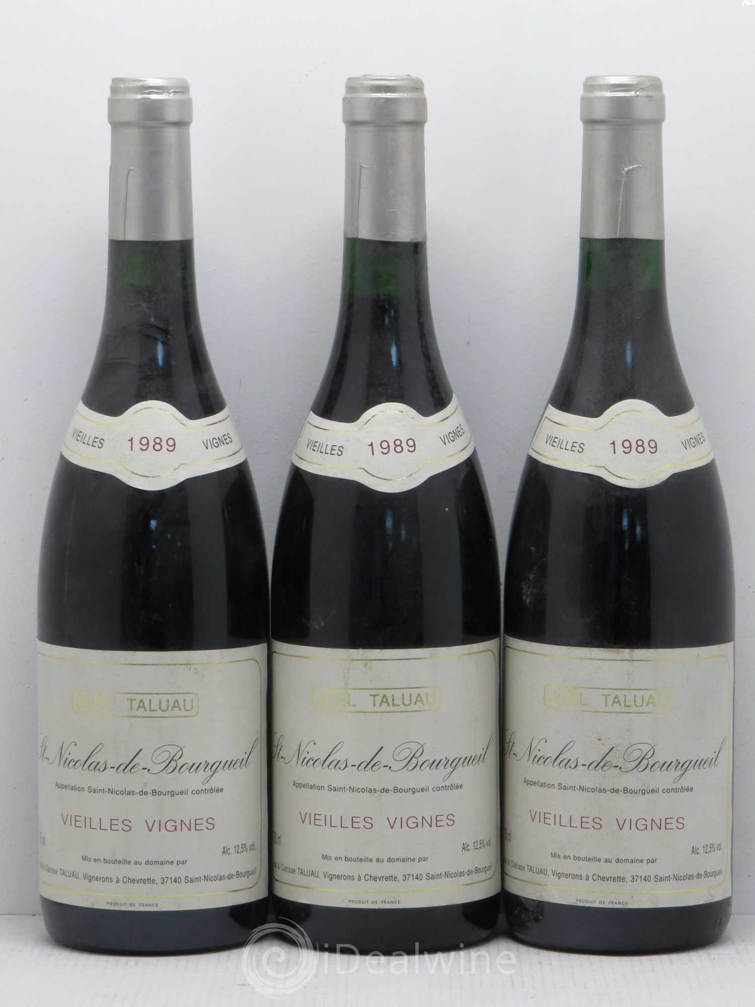 Saint-Nicolas de Bourgueil Vieilles Vignes J. Taluau 1989 - Posten von 6 Flaschen - 2