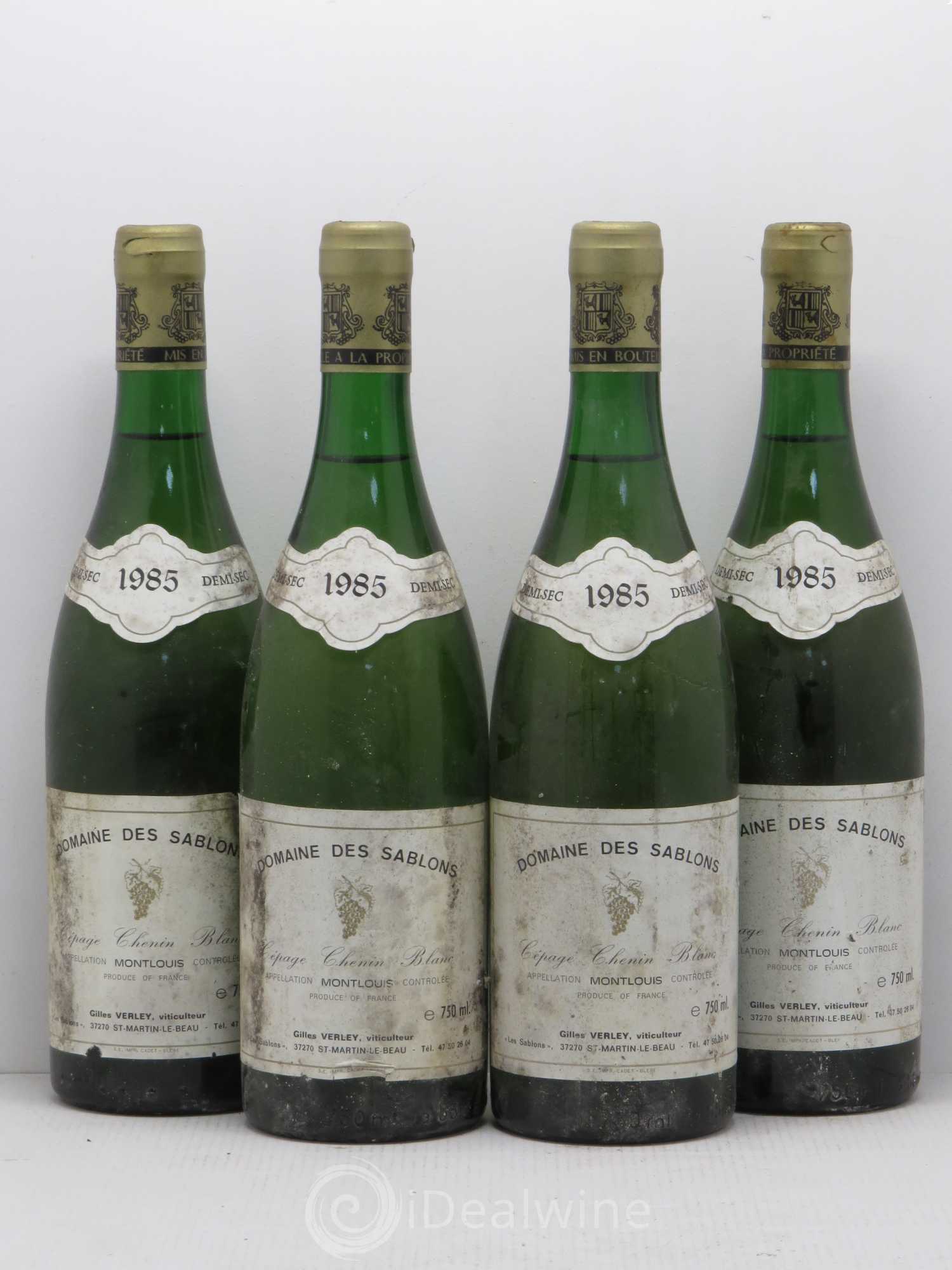 Montlouis-sur-Loire Domaine des Sablons G. Verley Demi Sec (sans prix de réserve) 1985 - Posten von 4 Flaschen - 0