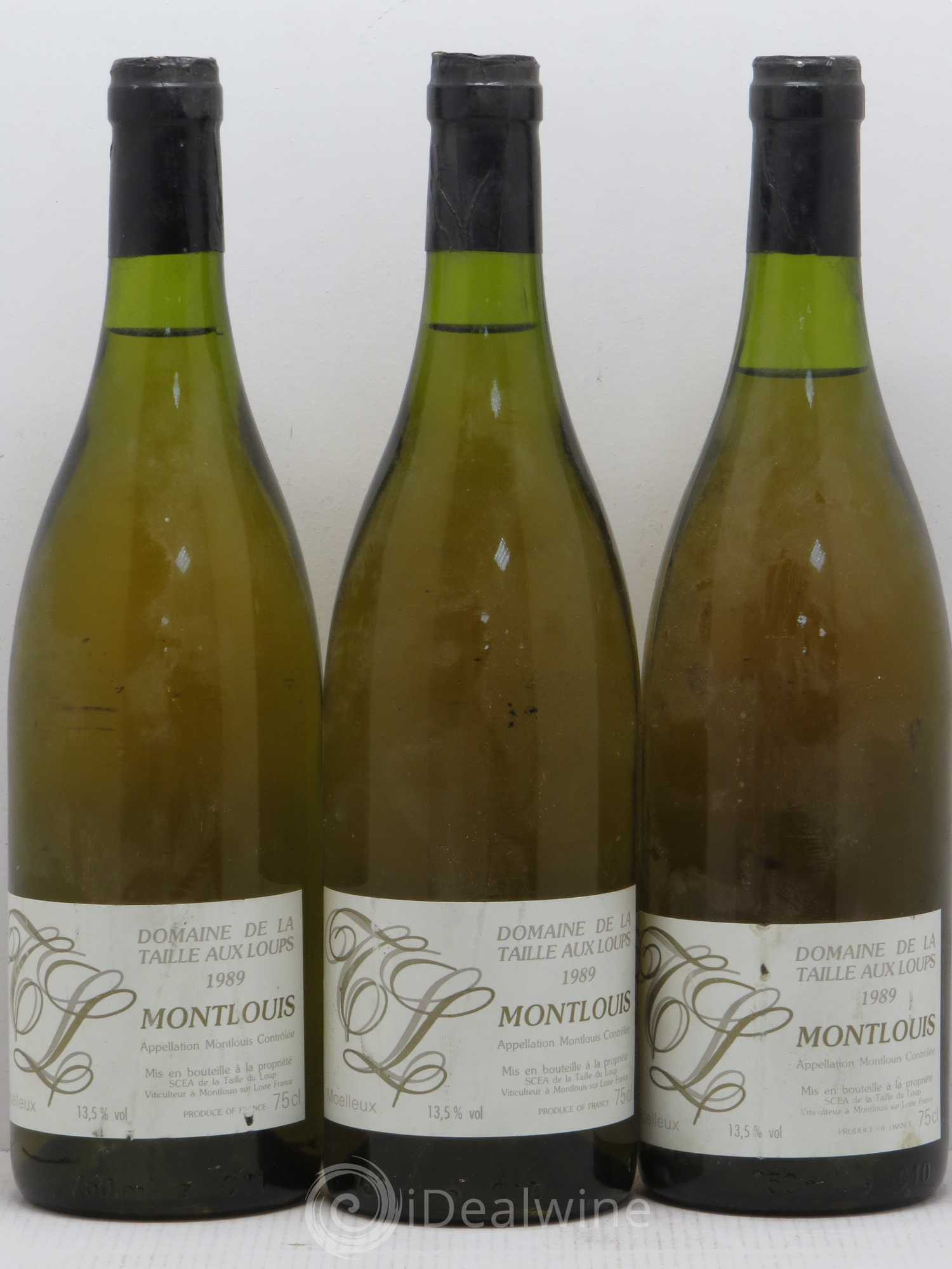 Montlouis-sur-Loire Moelleux La Taille aux Loups - Jacky Blot 1989 - Lotto di 3 bottiglie - 0
