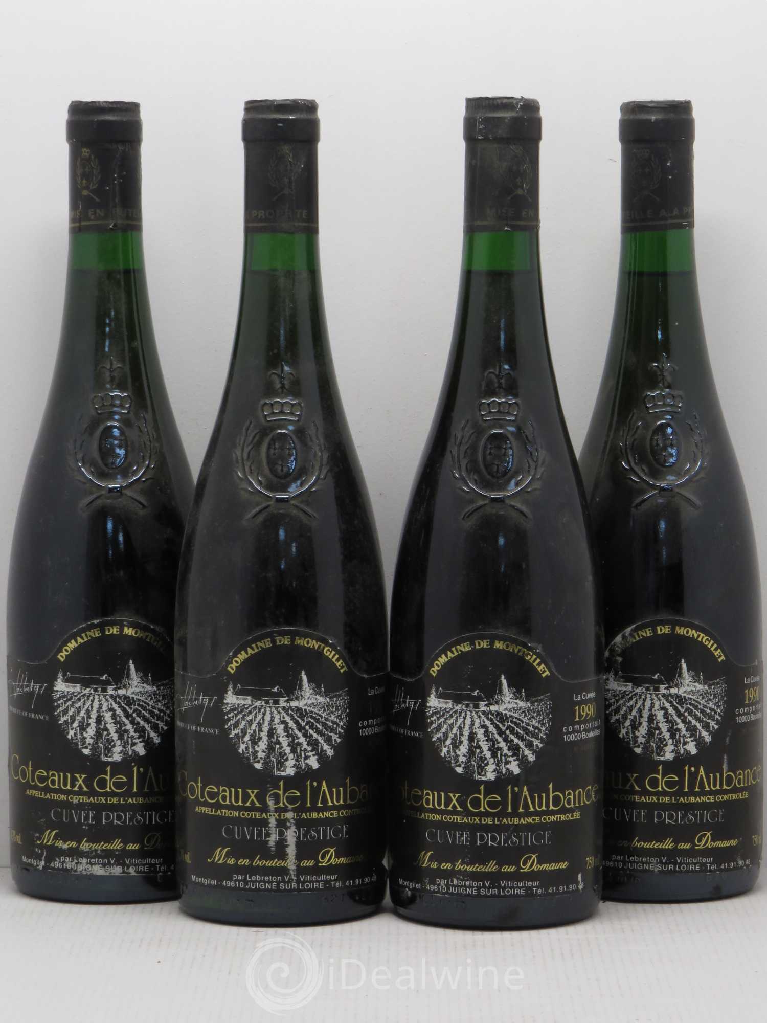 Coteaux de l'Aubance Coteau de l'Aubance Domaine de Montgilet Cuvée Prestige - Lebreton 1990 - Lotto di 4 bottiglie - 0