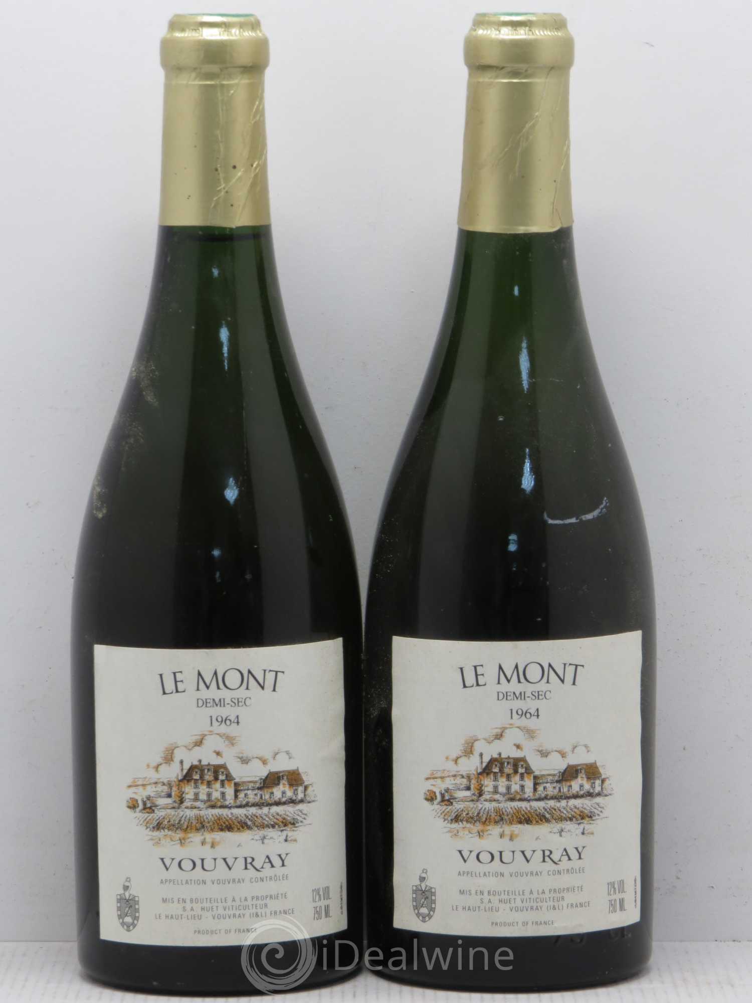 Vouvray Le Mont Demi-Sec Domaine Huet 1964 - Lot de 2 bouteilles - 0