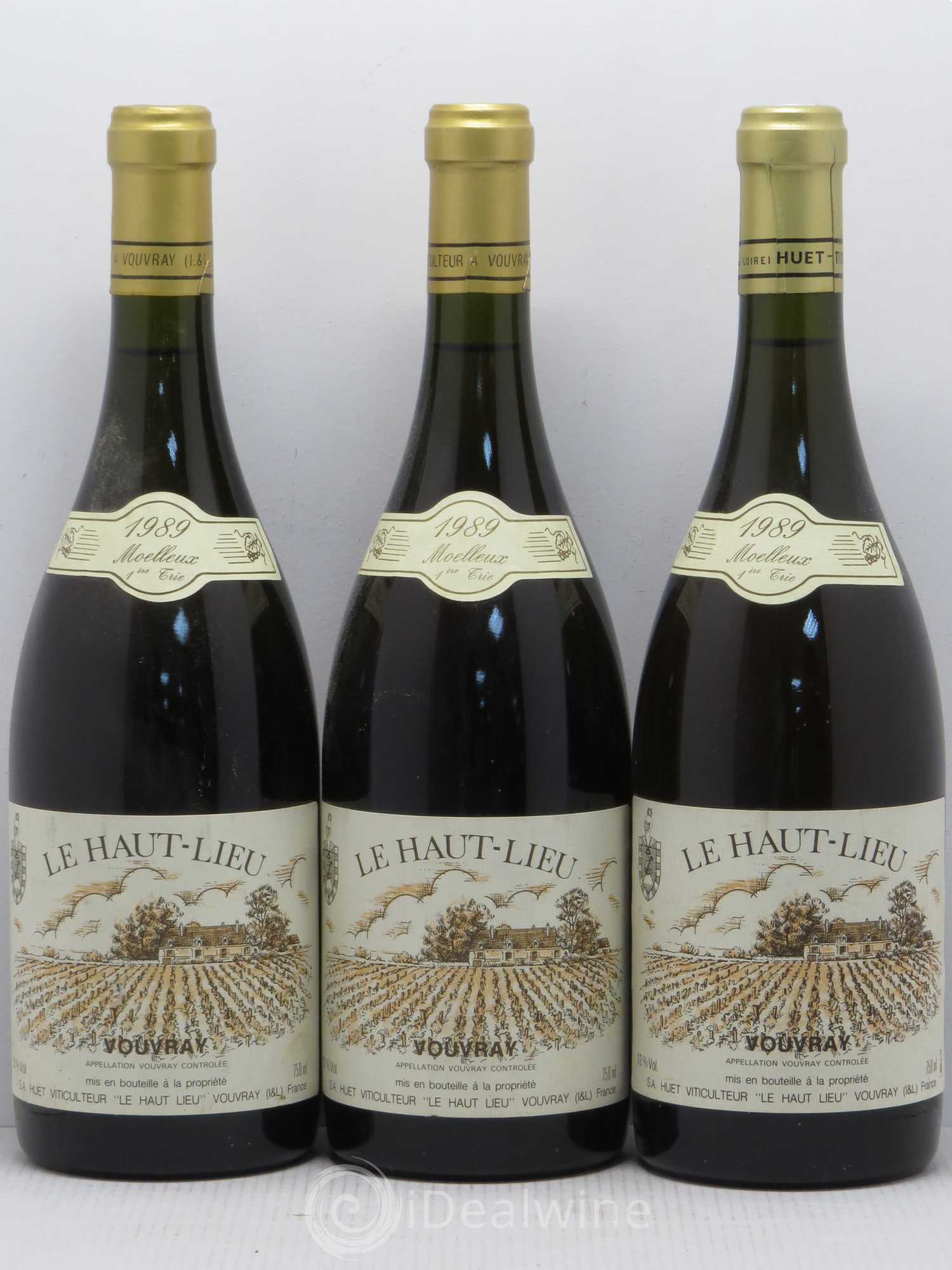 Vouvray Le Haut-Lieu Moelleux 1ère Trie Domaine Huet 1989 - Lot de 3 bouteilles - 0