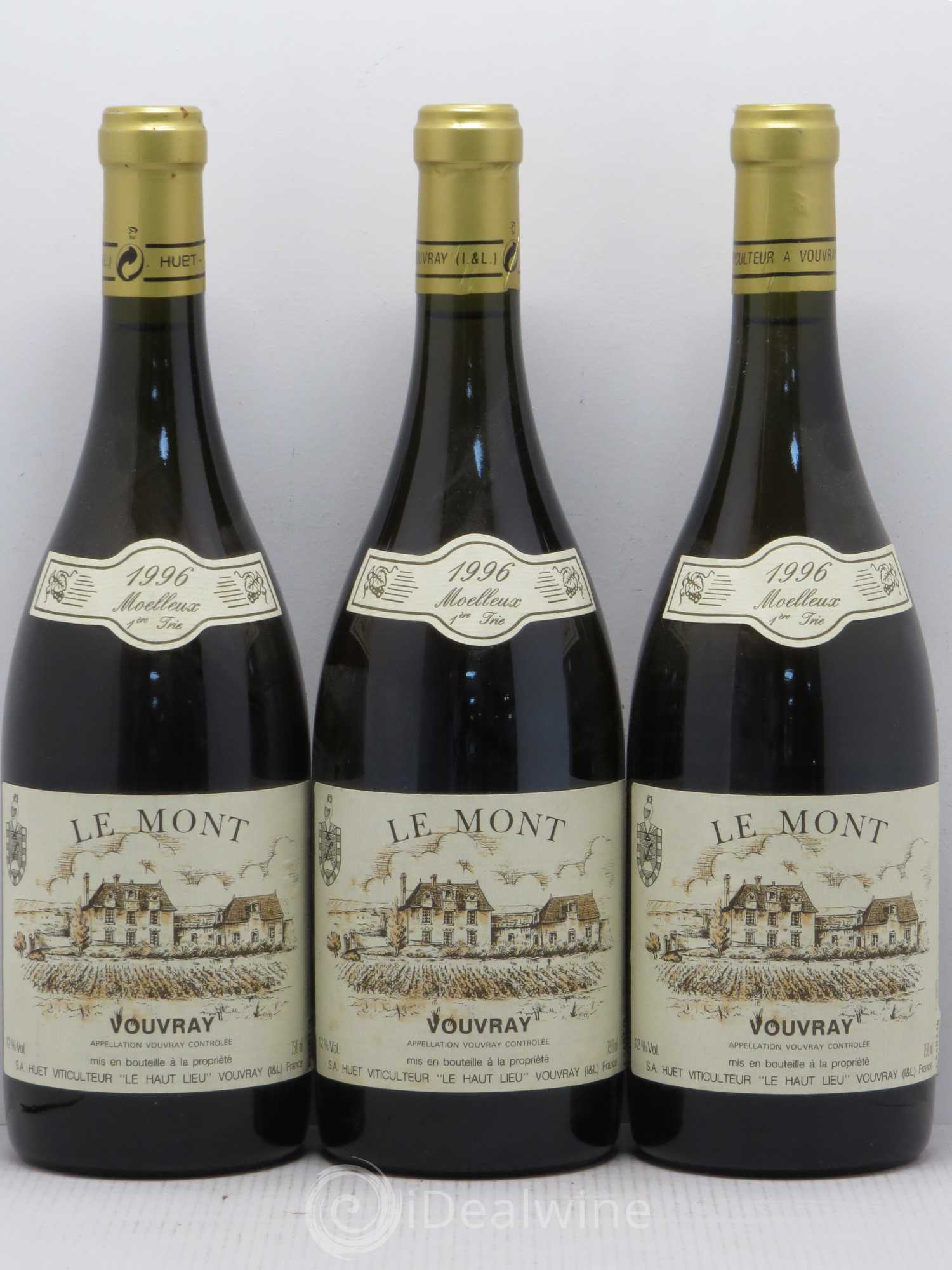 Vouvray Le Mont Moelleux 1ère Trie Domaine Huet 1996 - Lotto di 3 bottiglie - 0
