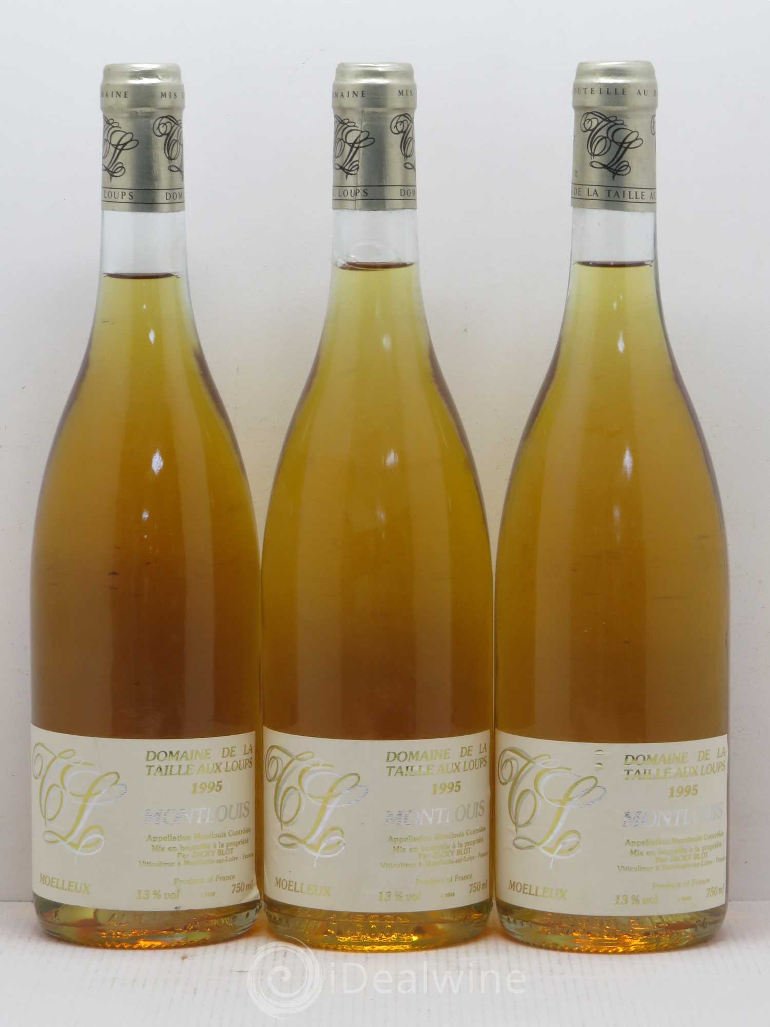 Montlouis-sur-Loire Moelleux La Taille aux Loups - Jacky Blot 1995 - Lotto di 3 bottiglie - 0