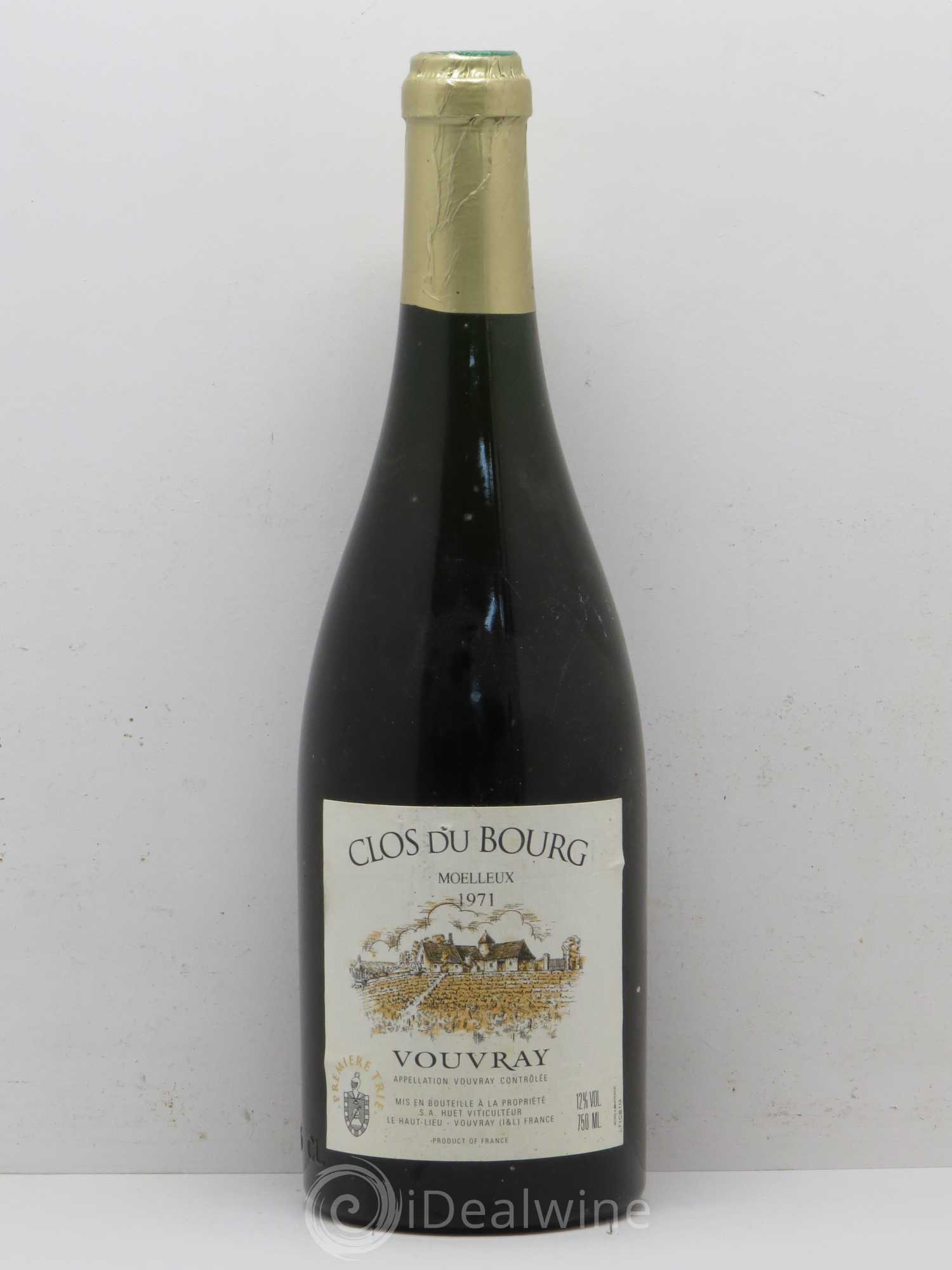 Vouvray Clos du Bourg Moelleux 1ère trie Domaine Huet 1971 - Lotto di 1 bottiglia - 0