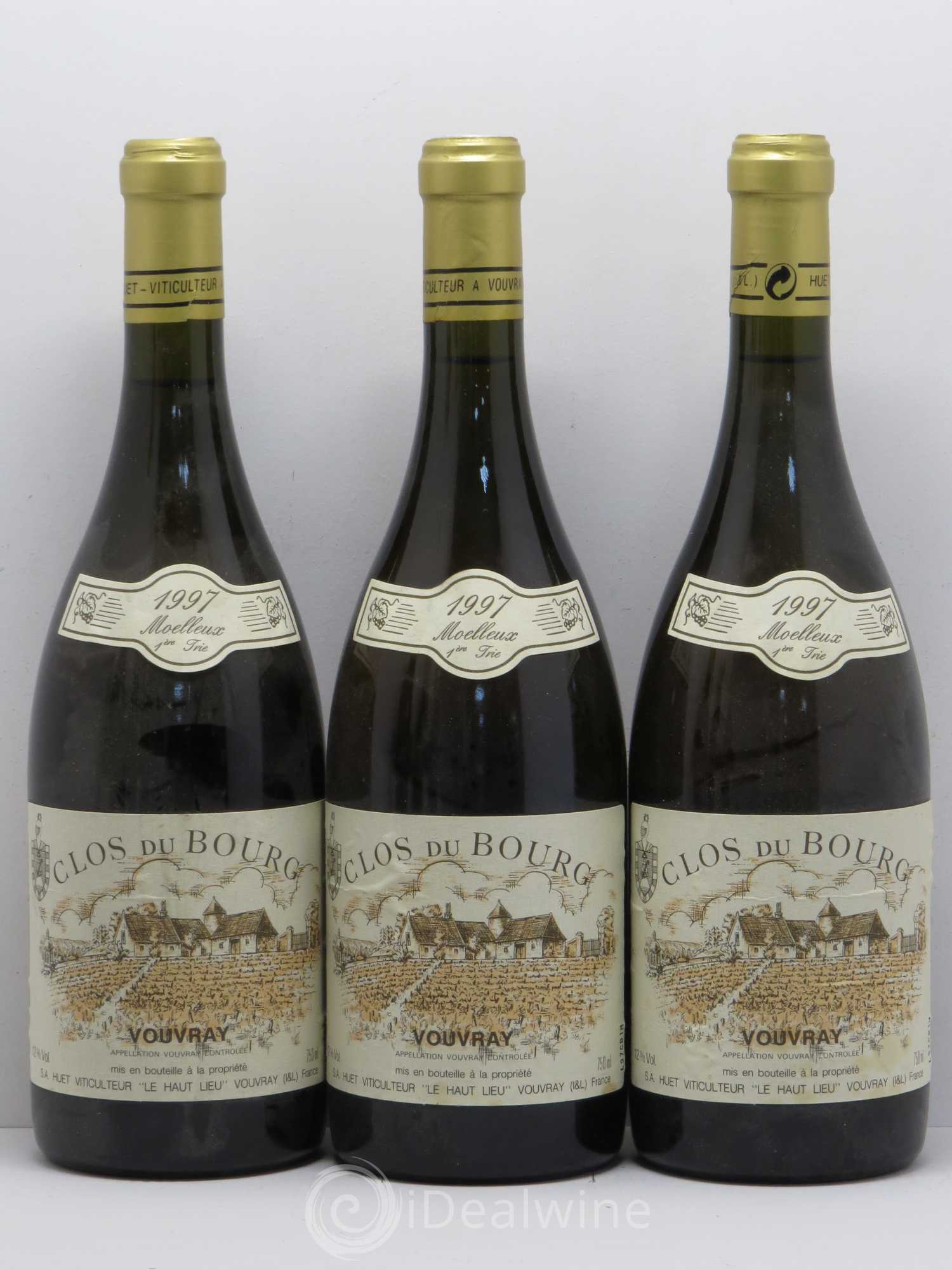 Vouvray Clos du Bourg Moelleux 1ère trie Domaine Huet 1997 - Lotto di 8 bottiglie - 1