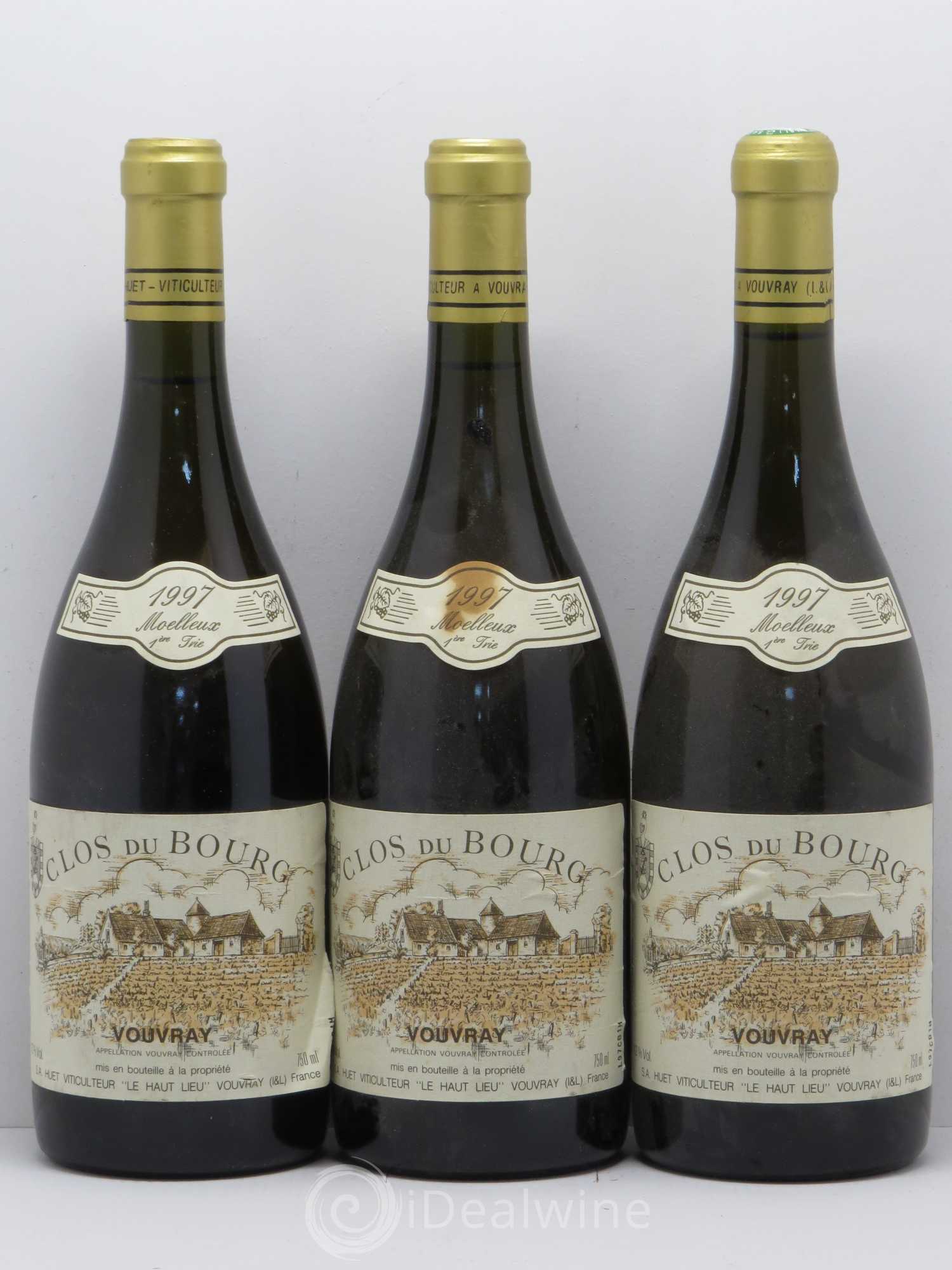 Vouvray Clos du Bourg Moelleux 1ère trie Domaine Huet 1997 - Lotto di 8 bottiglie - 2