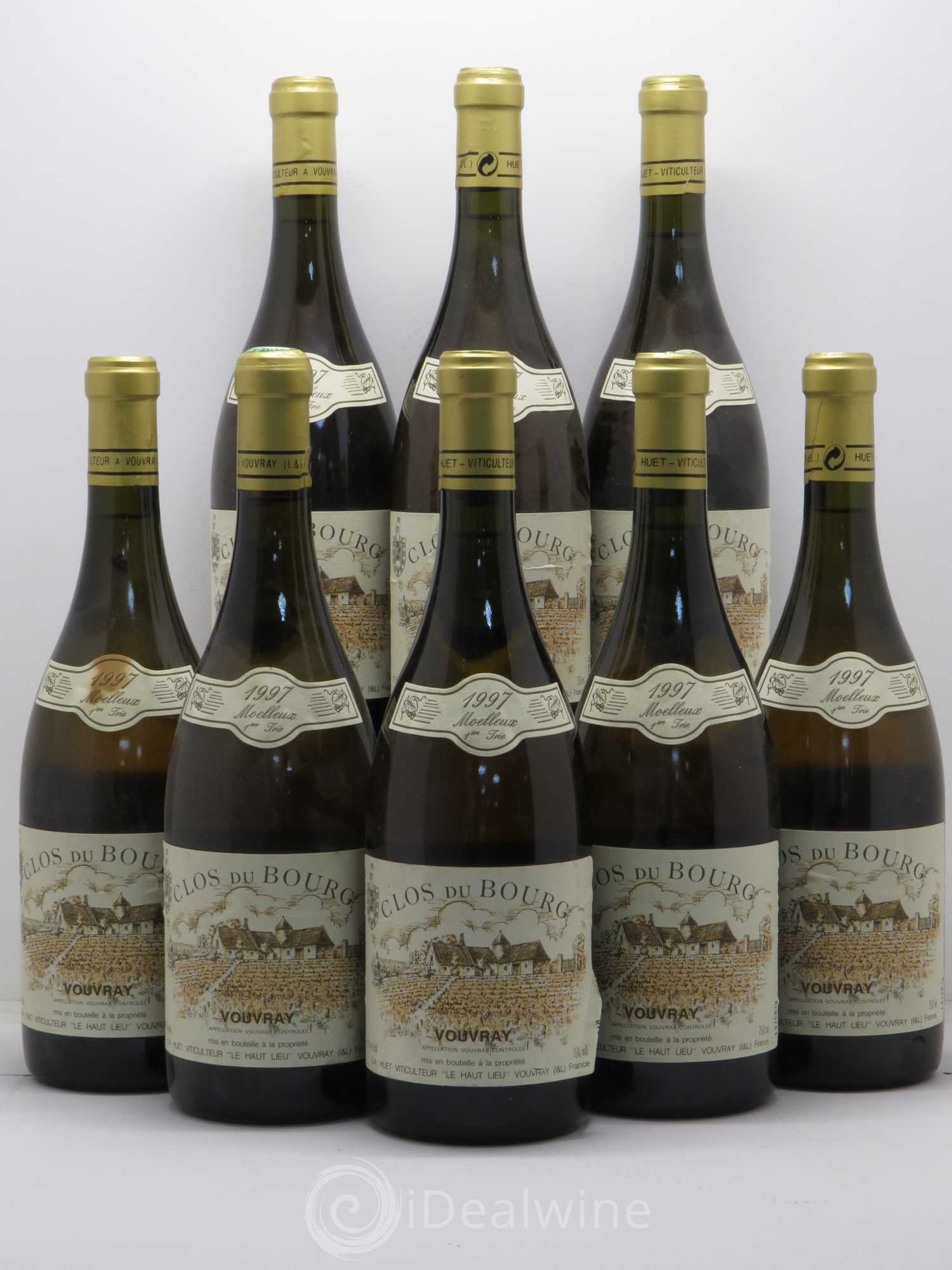 Vouvray Clos du Bourg Moelleux 1ère trie Domaine Huet 1997 - Lotto di 8 bottiglie - 0