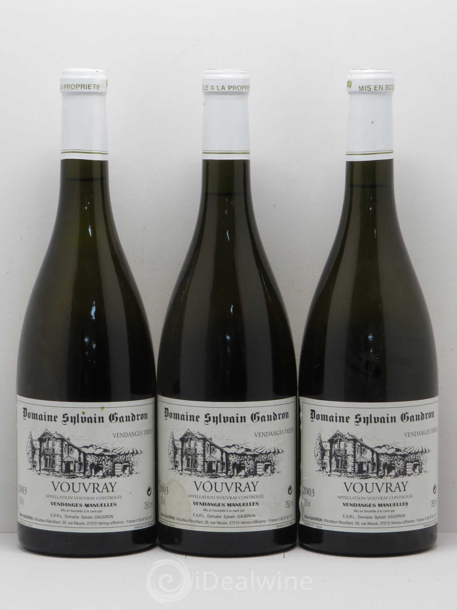 Vouvray Vendanges triées - Sylvain Gaudron 2003 - Lotto di 6 bottiglie - 1