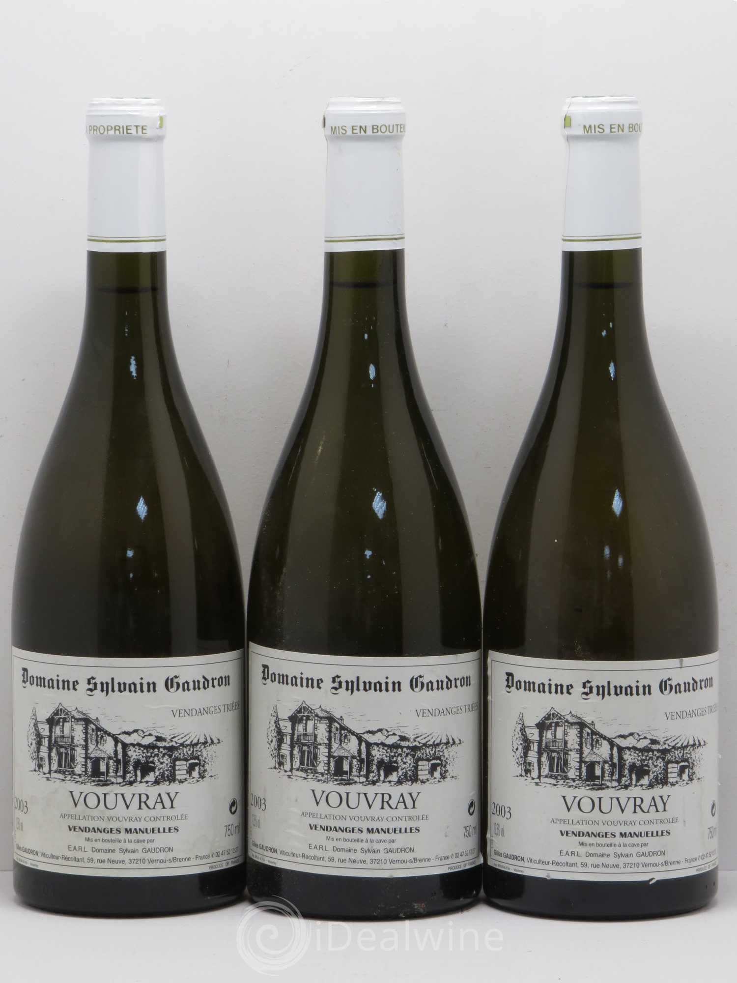 Vouvray Vendanges triées - Sylvain Gaudron 2003 - Lotto di 6 bottiglie - 2