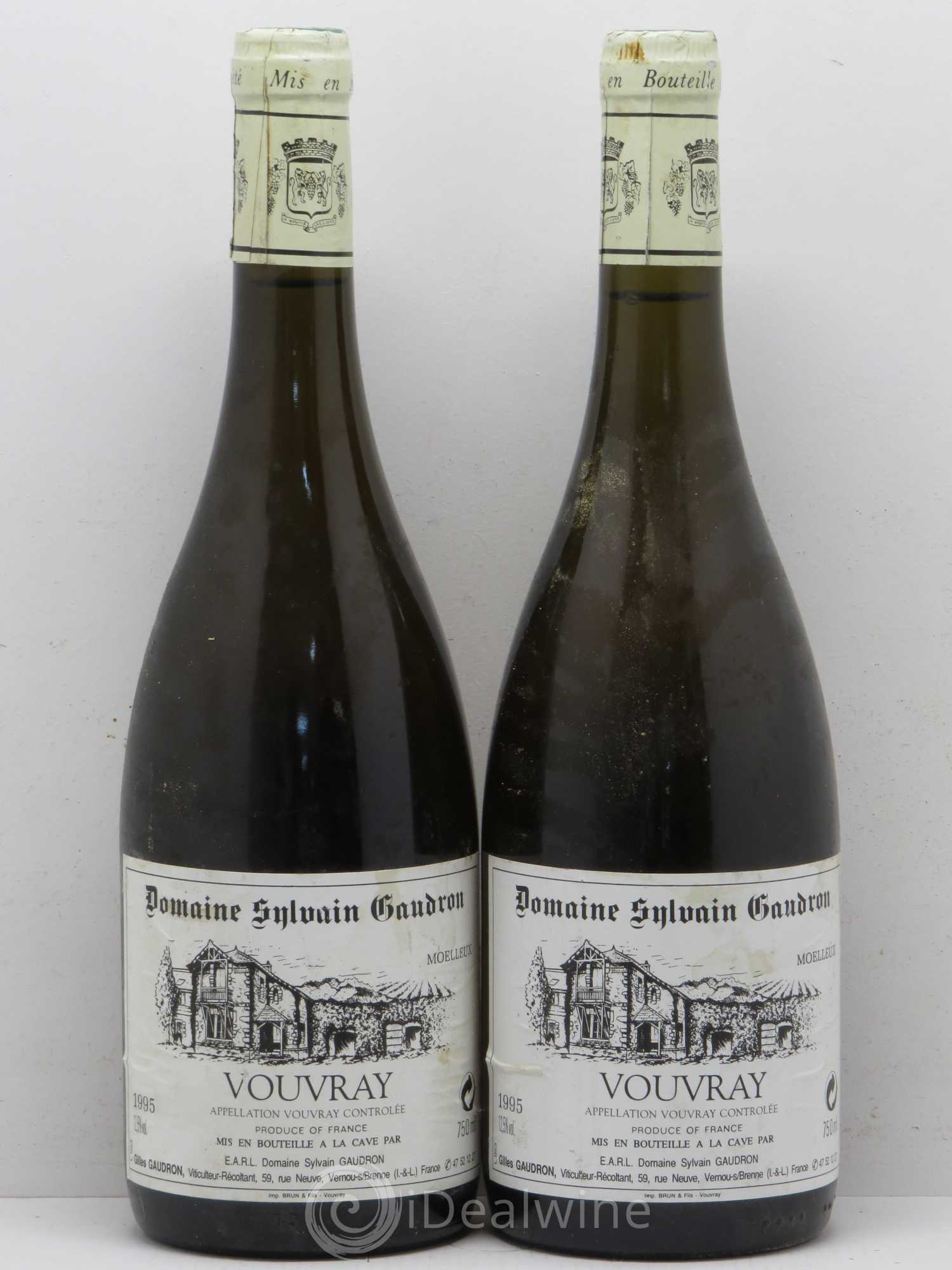 Vouvray Sylvain Gaudron 1995 - Lotto di 2 bottiglie - 0
