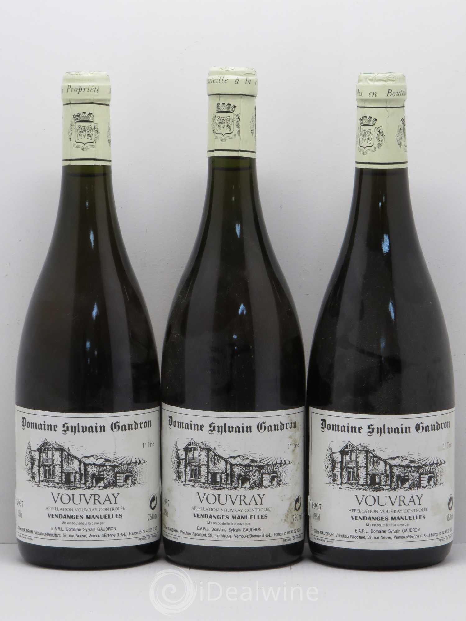 Vouvray Première Trie Sylvain Gaudron 1997 - Lotto di 3 bottiglie - 0